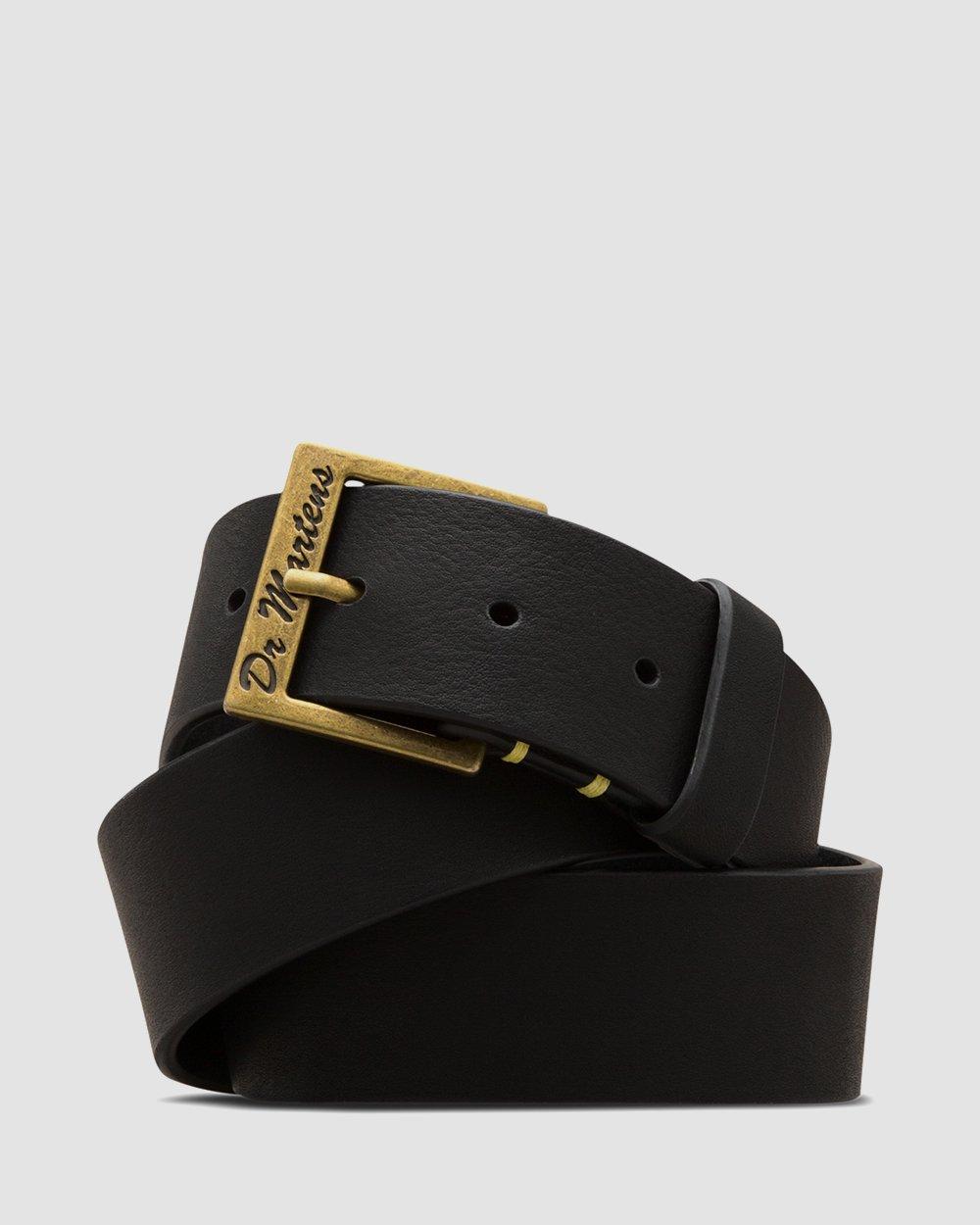 Grizzly Leather Belt in BLACK | Dr. Martens™