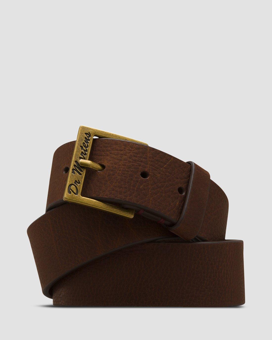 Dr. Martens バックルベルト　ブラウンUK9 （28.0） Grizzly Leather Belt in DARK BROWN | Dr. Martens™