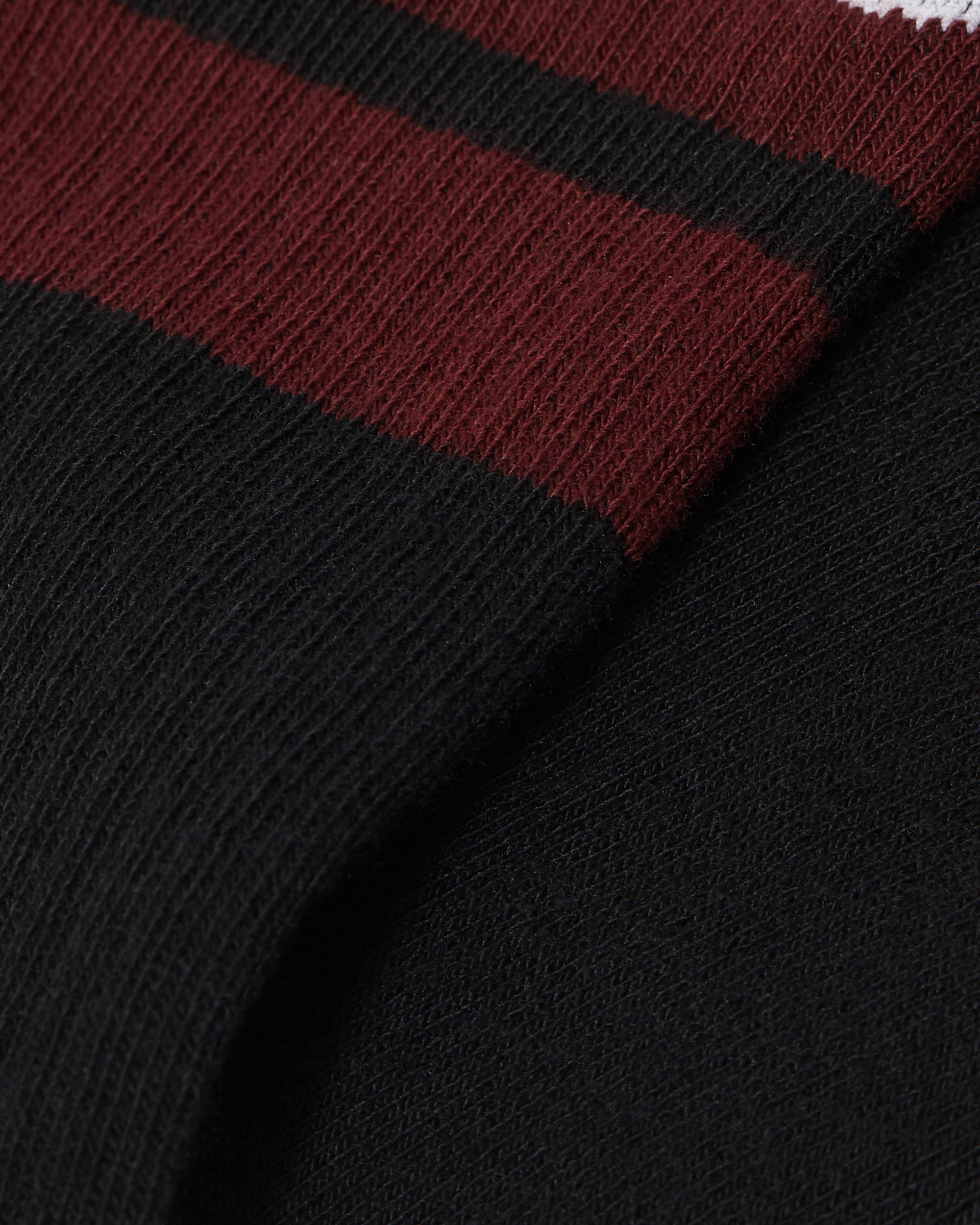Athletic Logo Organic Cotton Blend Socks in Black+Cherry Red+White