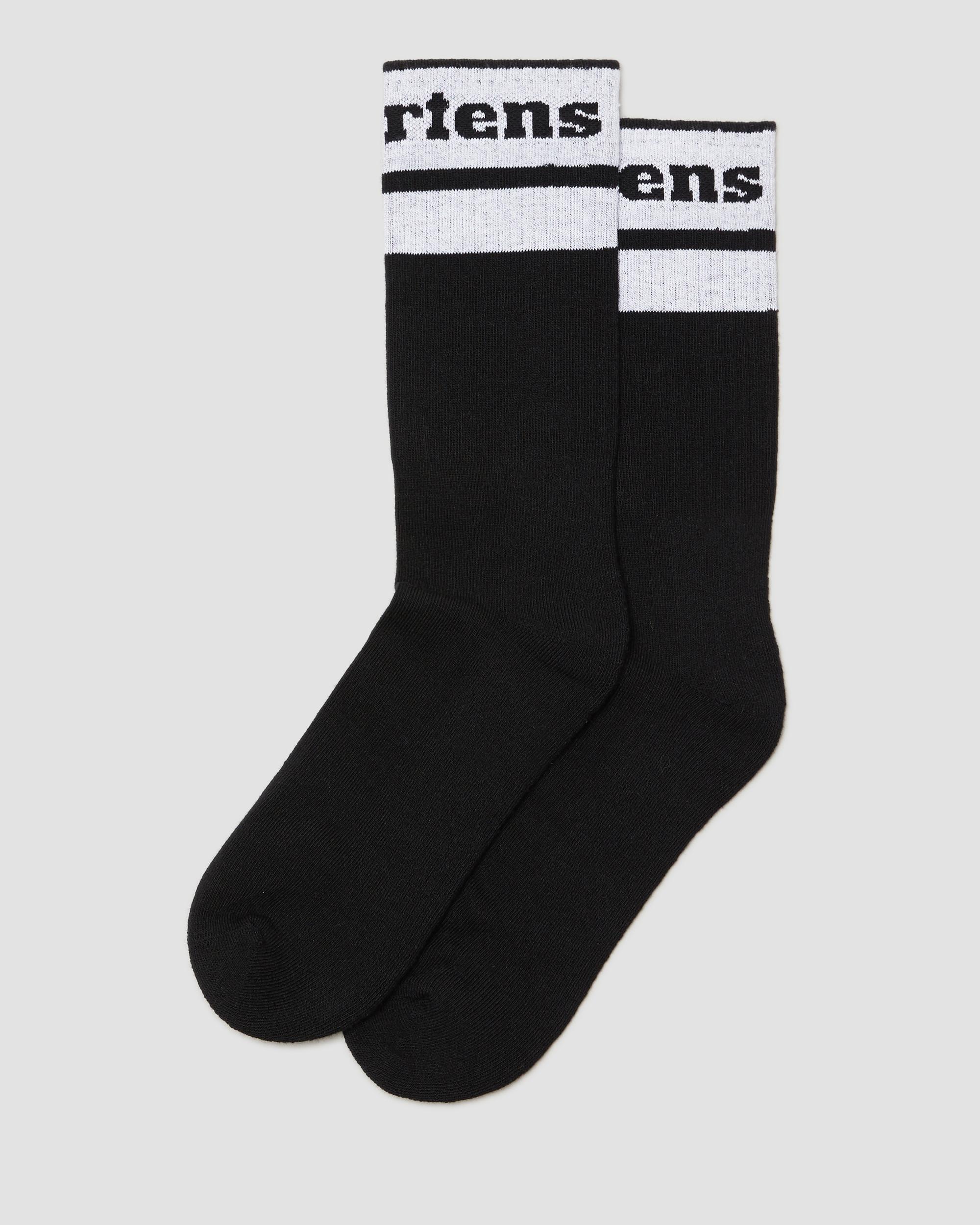 Athletic Logo Organic Cotton Blend Socks in Black & White