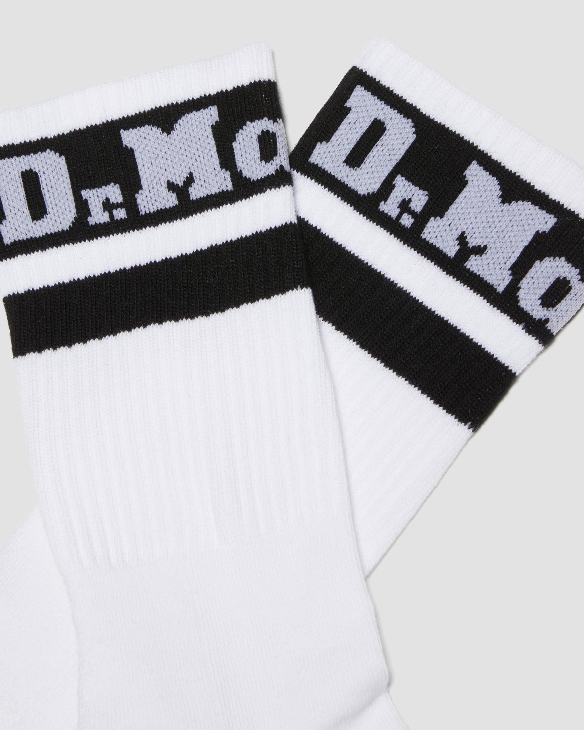 Athletic Logo Organic Cotton Blend Socks in White+Black