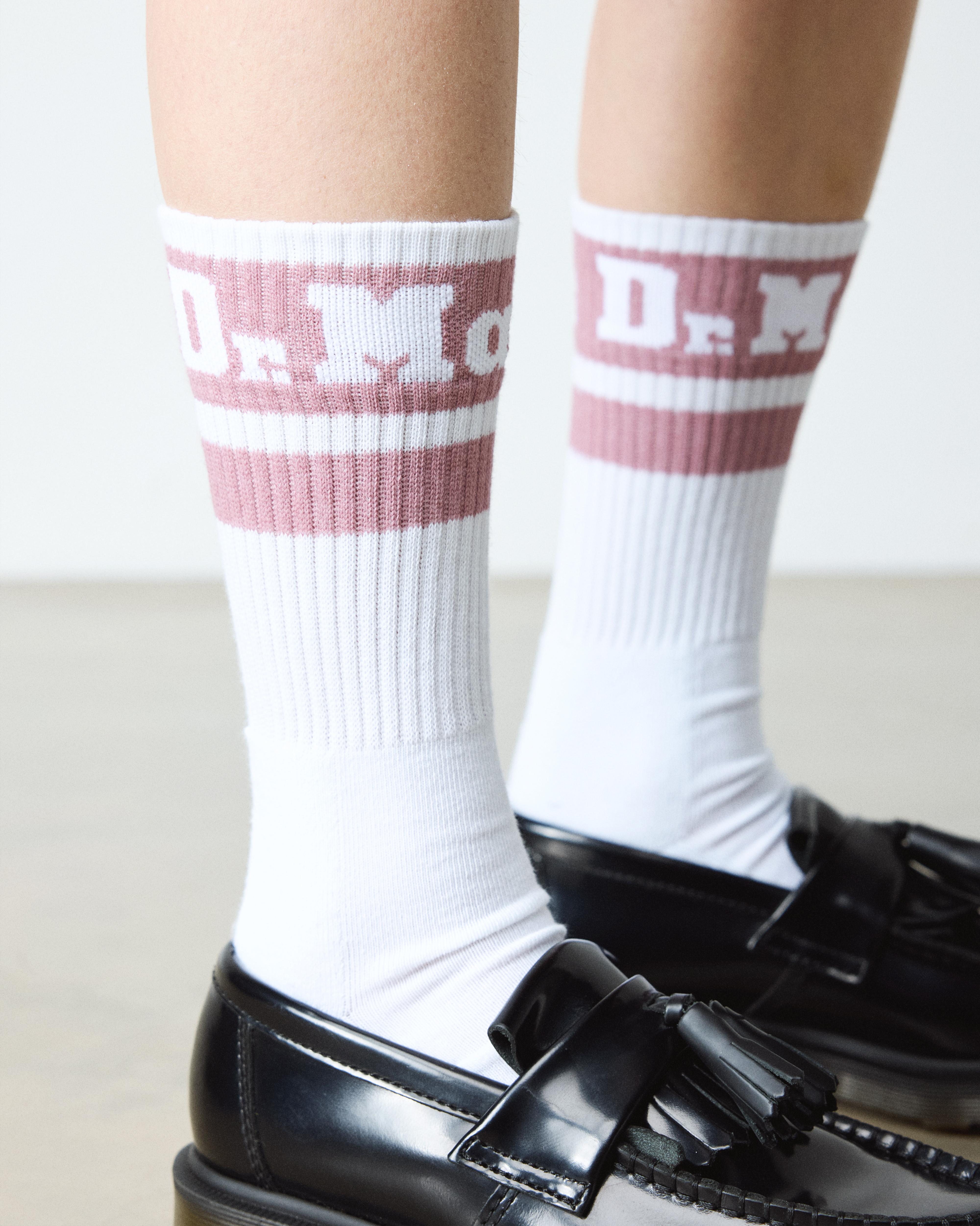 Vertical Logo Cotton Blend Socks Black in Black | Dr. Martens