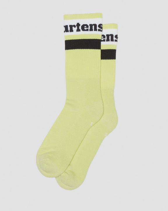 Athletic Logo Organic Cotton Blend Socks in Lime Green | Dr. Martens