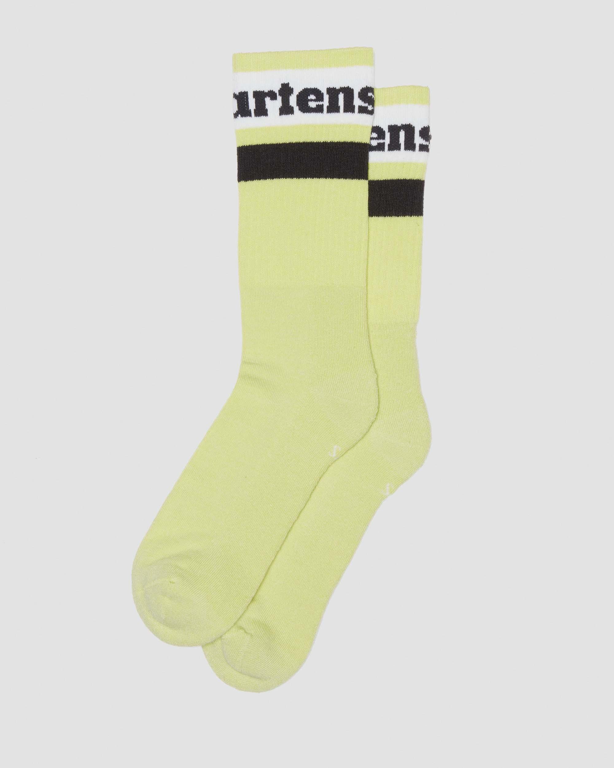 Athletic Logo Organic Cotton Blend Socks in Lime Green