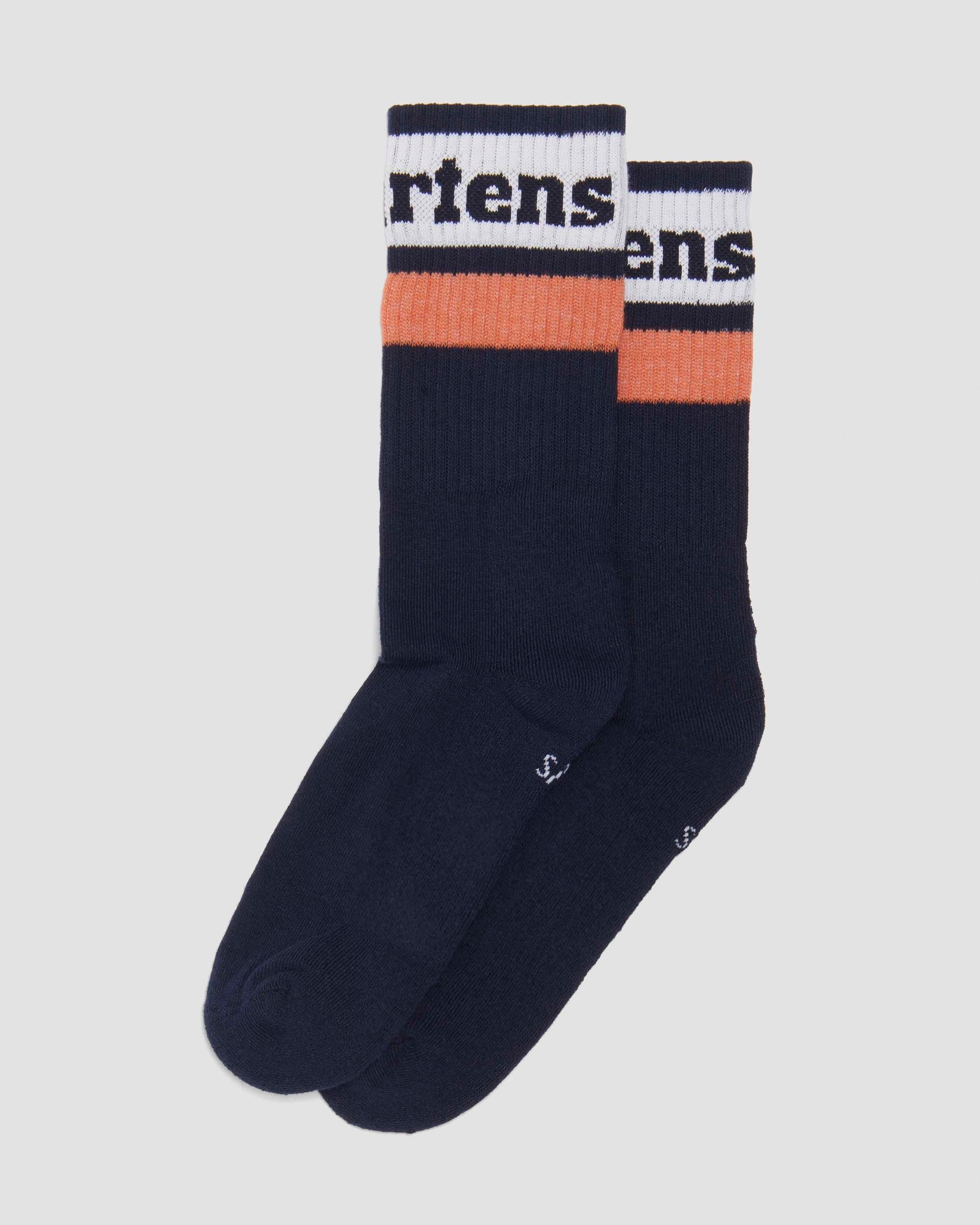Athletic Logo Organic Cotton Blend Socks in Navy