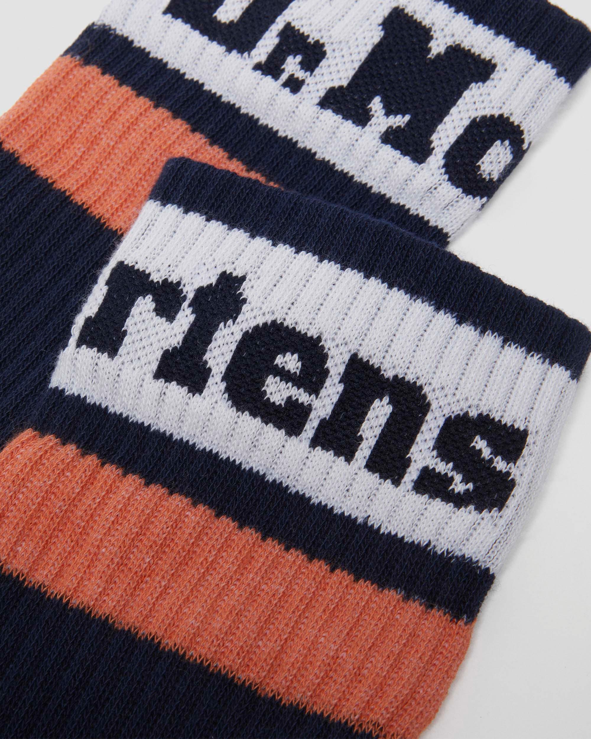Athletic Logo Organic Cotton Blend Socks in Navy