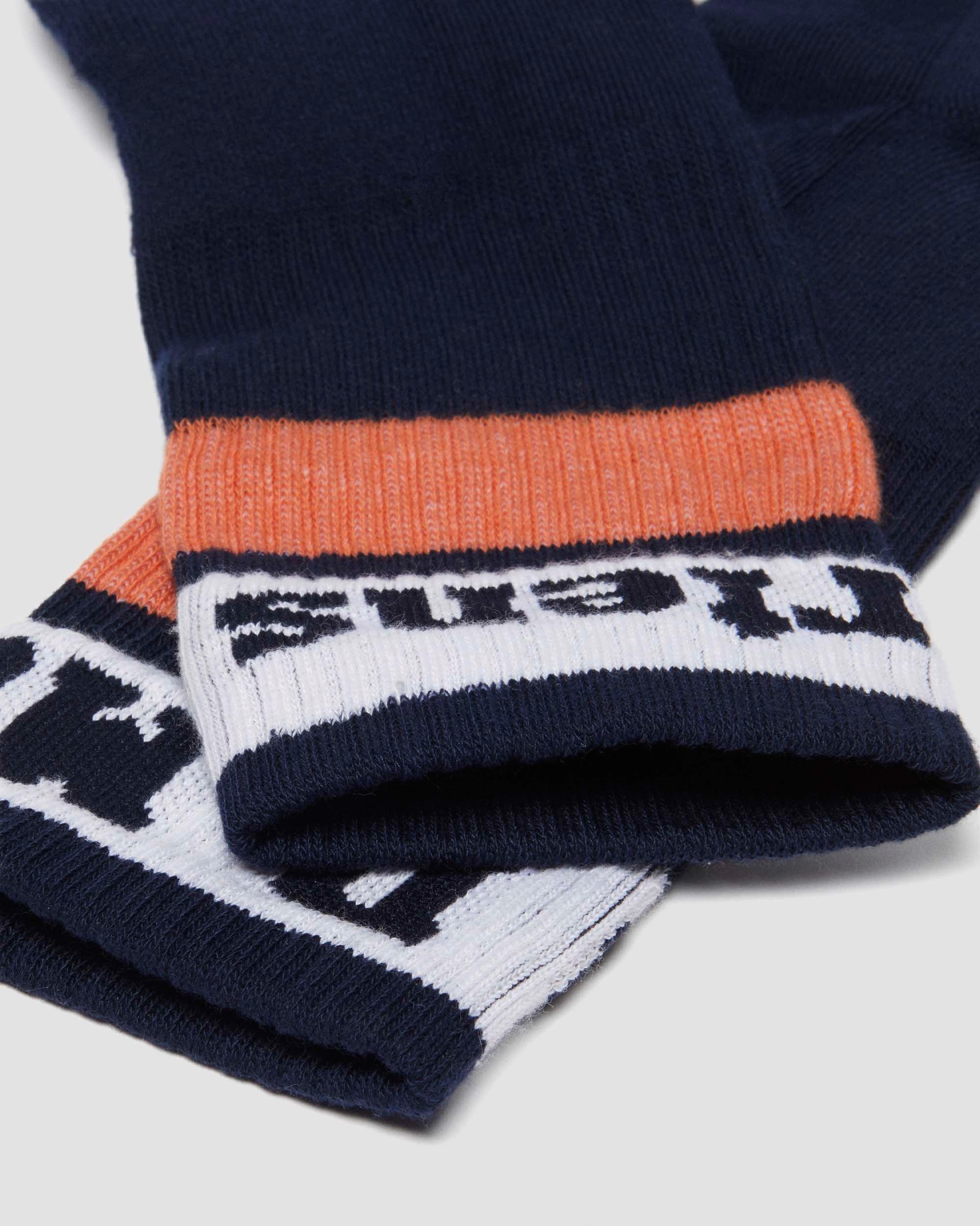 Athletic Logo Organic Cotton Blend Socks in Navy