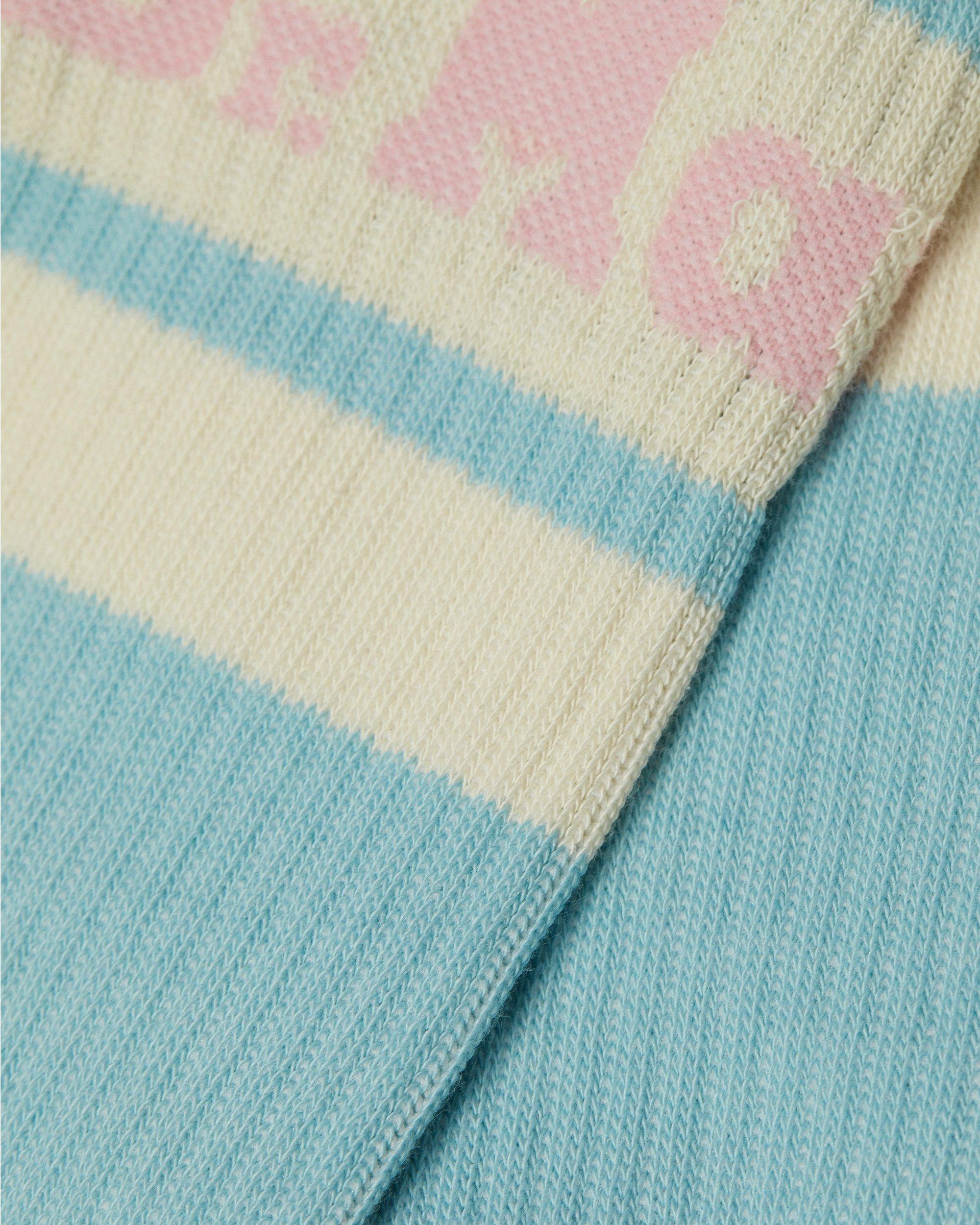 Chaussettes Athletic Logo en coton biologique mélangé in Light Blue+Egret