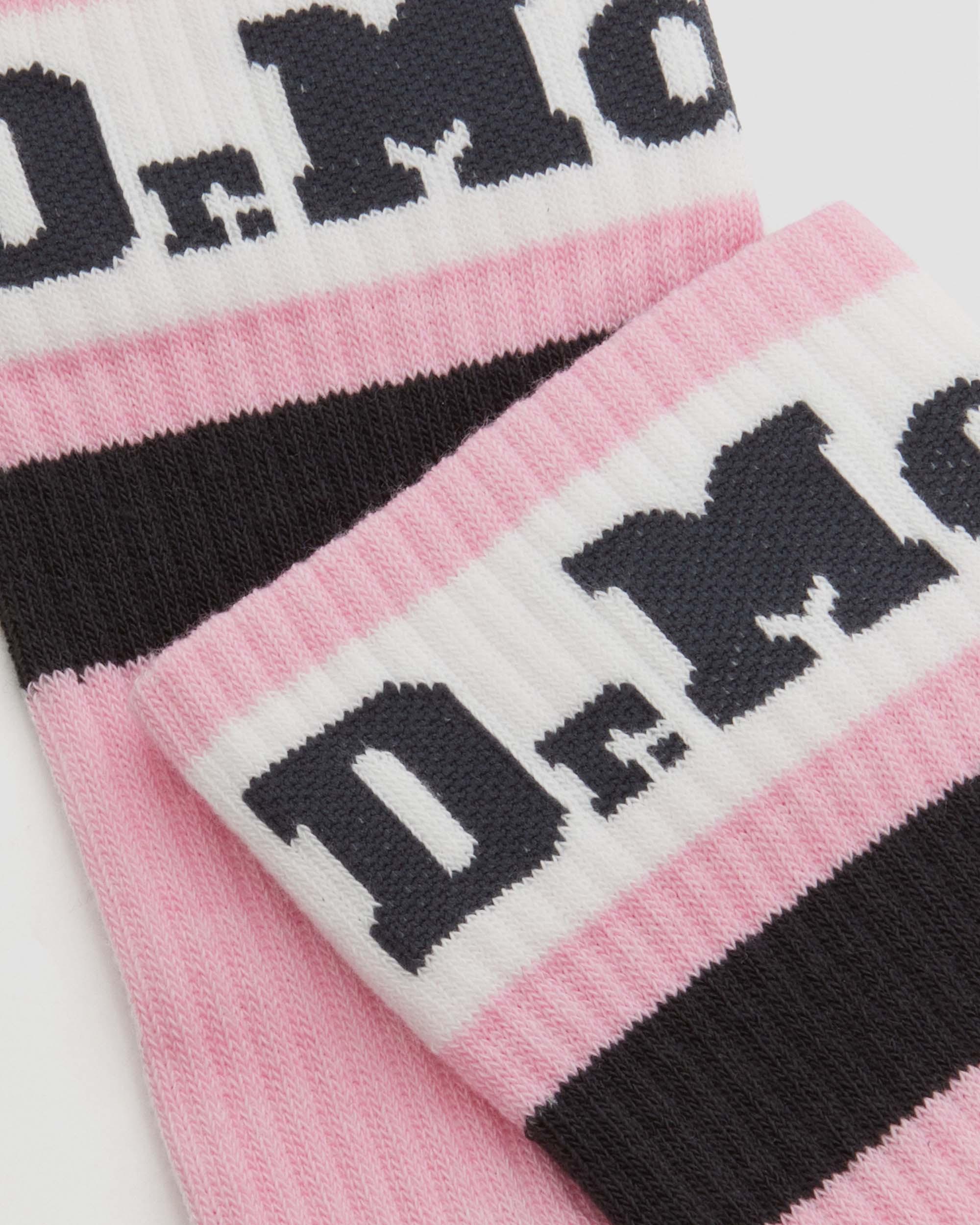 Athletic Logo Organic Cotton Blend Socks in Fondant Pink | Dr. Martens