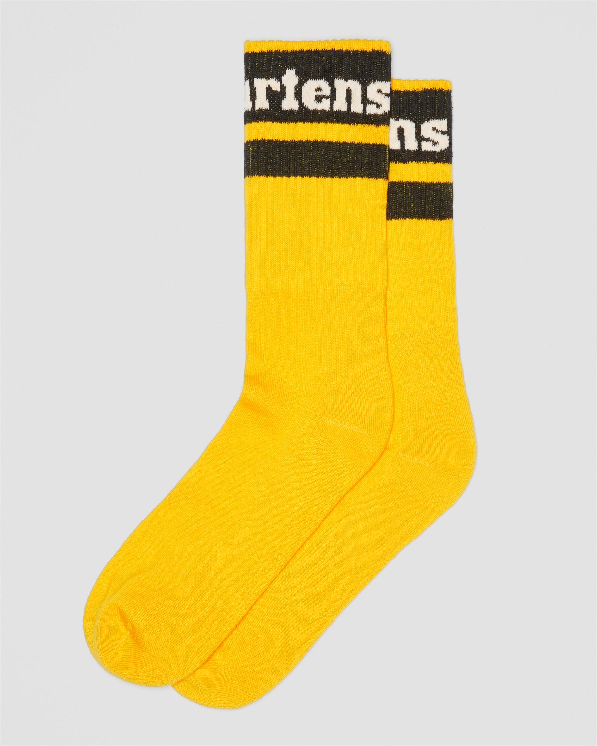 Athletic Logo Organic Cotton Blend Socks in Yellow