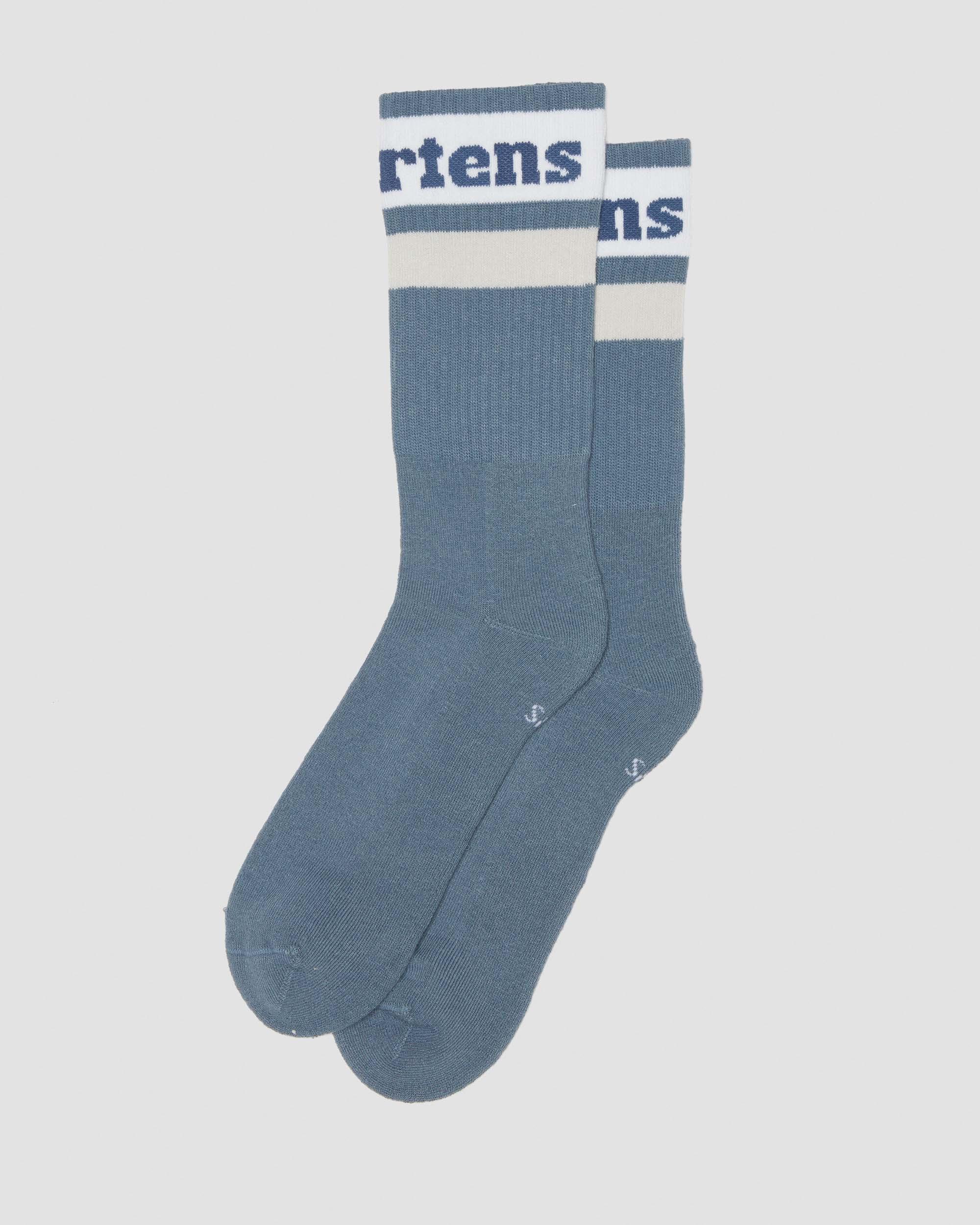 Shop Dr. Martens' Athletic Logo Organic Cotton Blend Socks In Blue