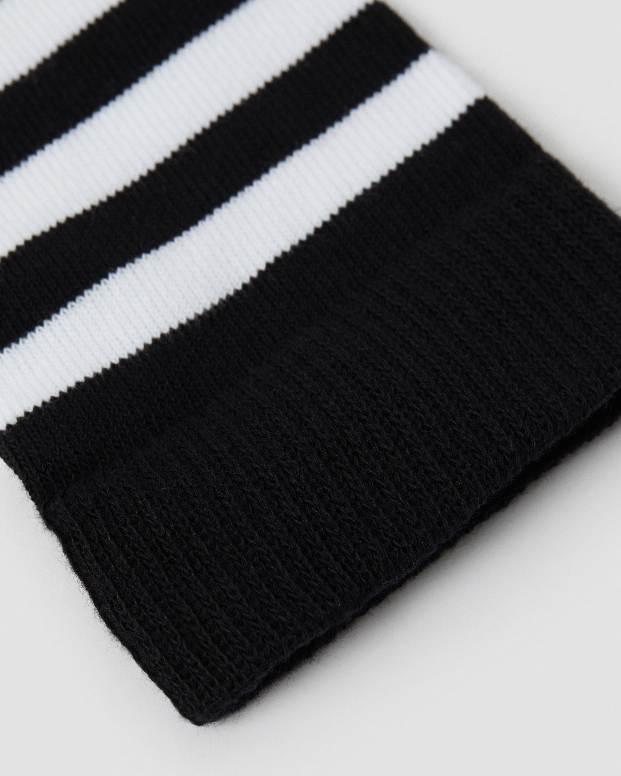 Chaussettes en coton mélangé à fines rayures in Noir+Blanc