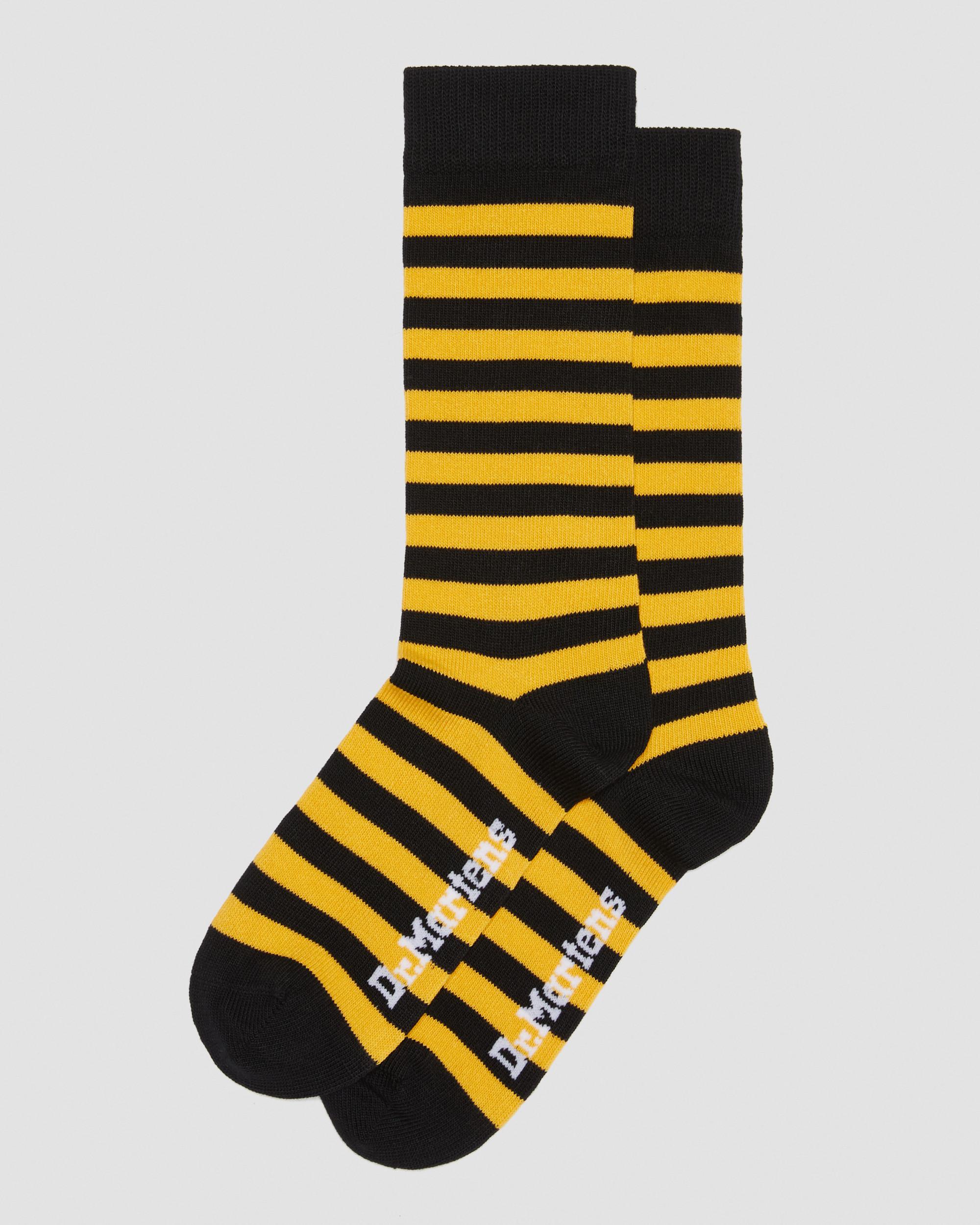 Thin Stripe Organic Cotton Blend Socks in Yellow | Dr. Martens
