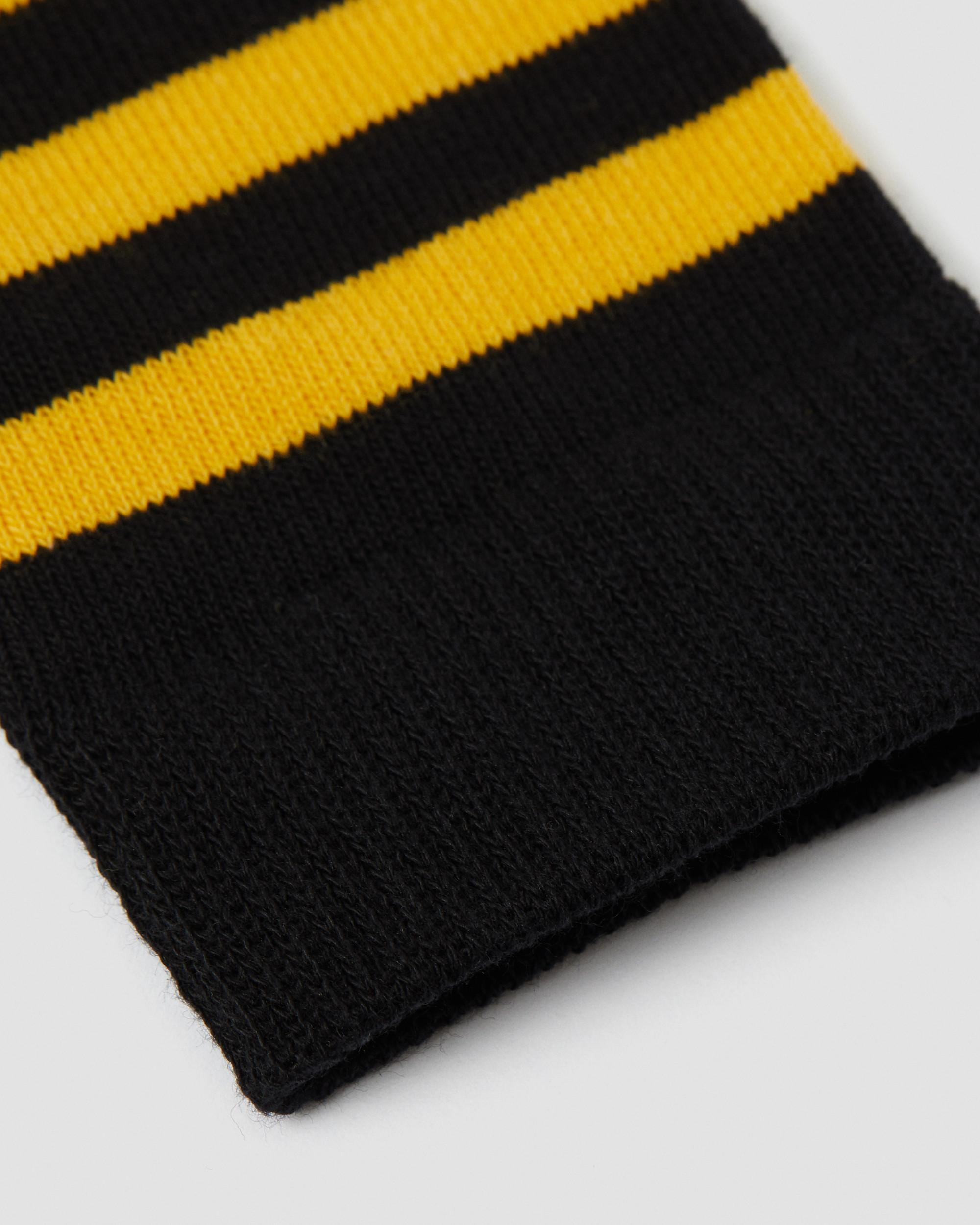 Thin Stripe Cotton Blend Socks in Yellow+Black