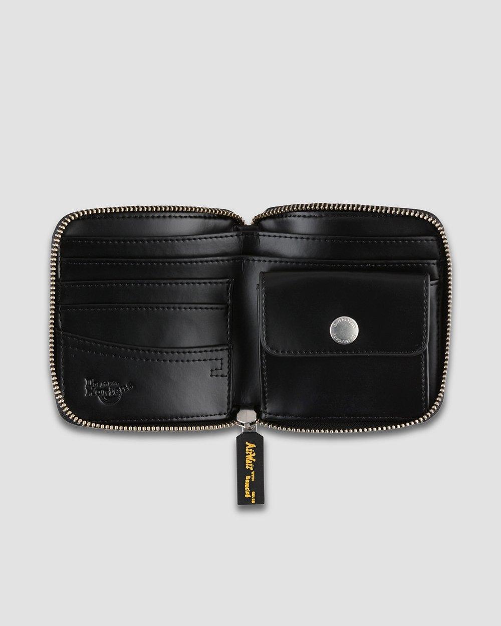 Kiev Leather Zip Wallet in Black