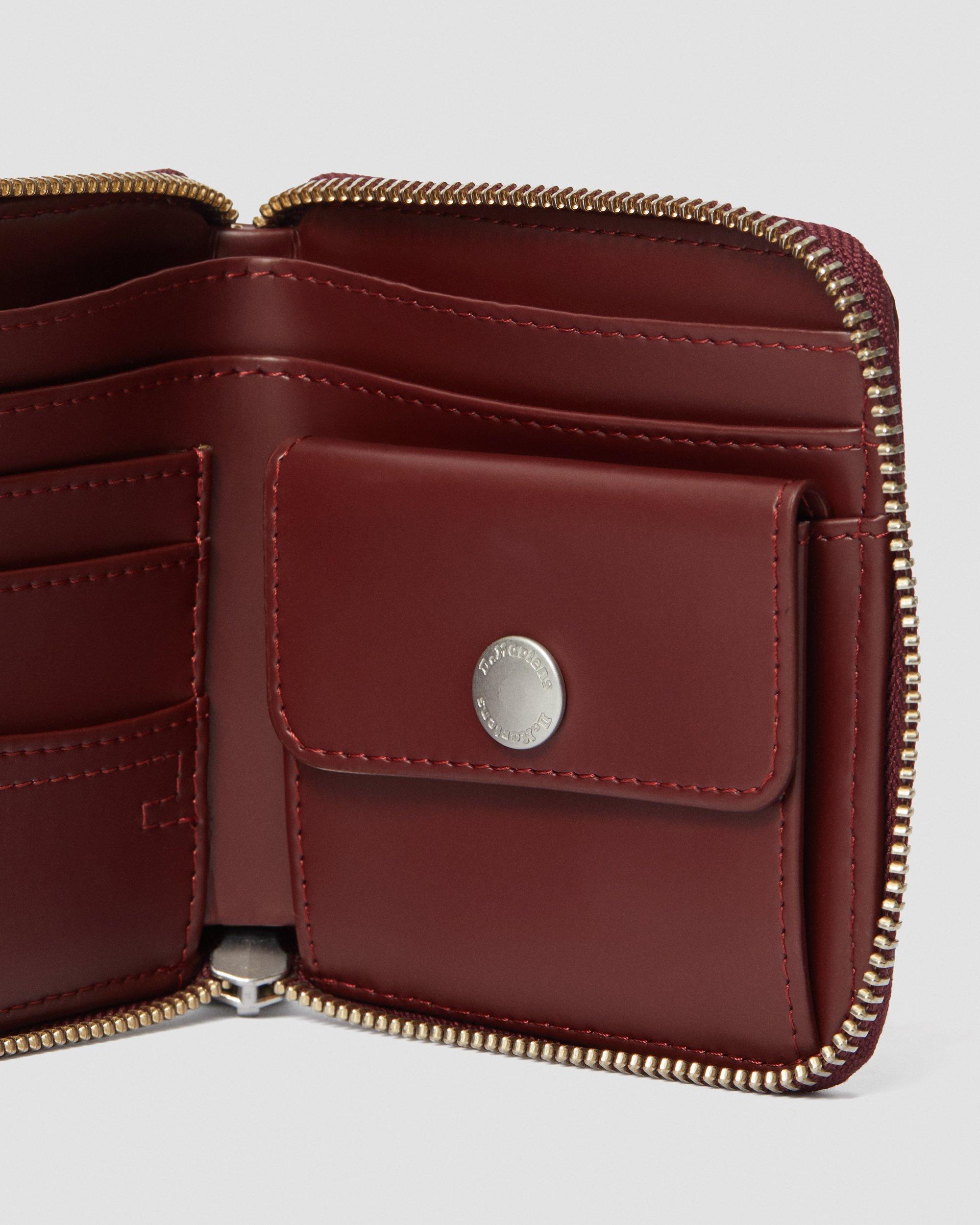 Kiev Leather Zip Wallet in CHERRY RED | Dr. Martens™