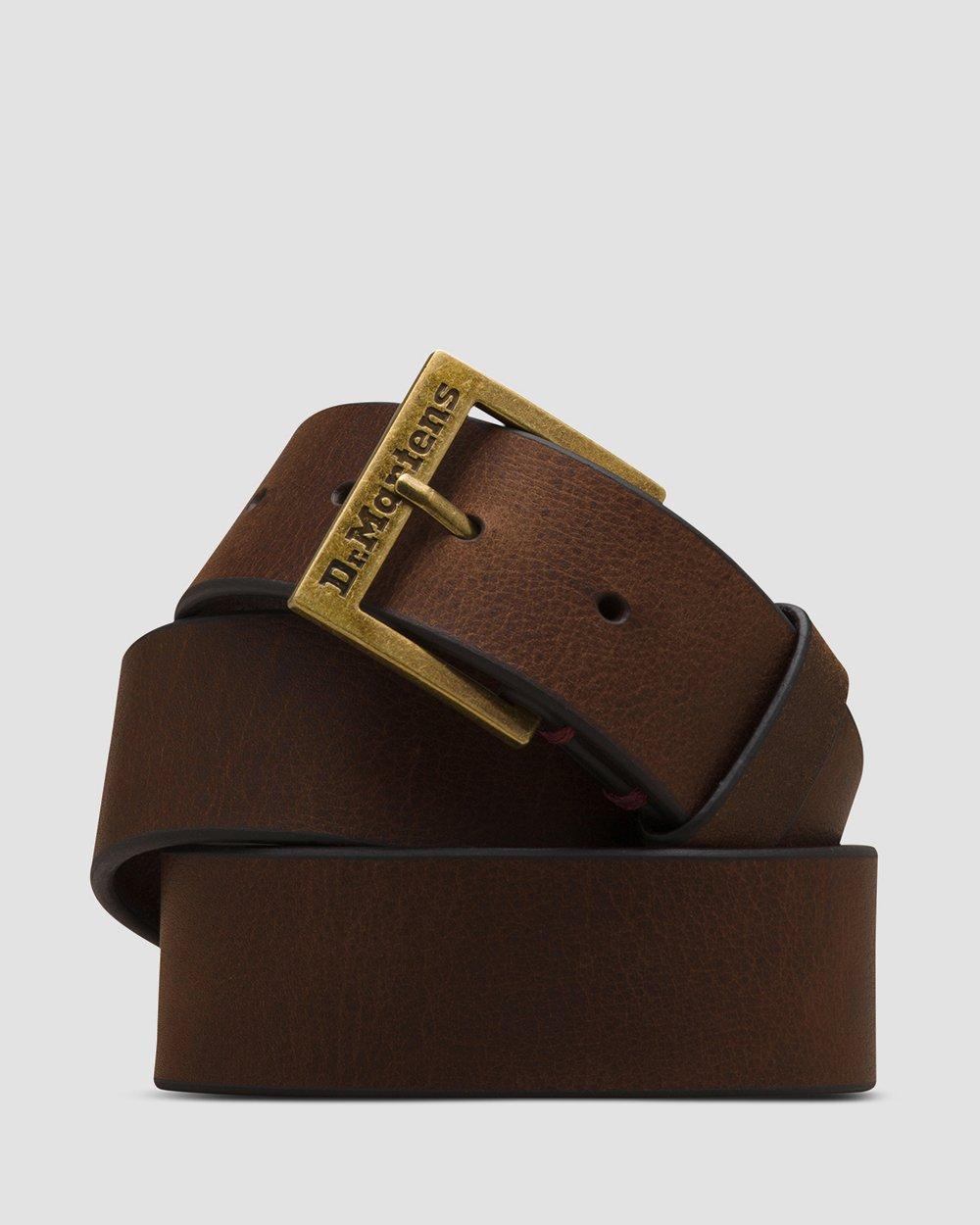 Dr. Martens バックルベルト　ブラウンUK9 （28.0） Grizzly Leather Belt in DARK BROWN | Dr. Martens™