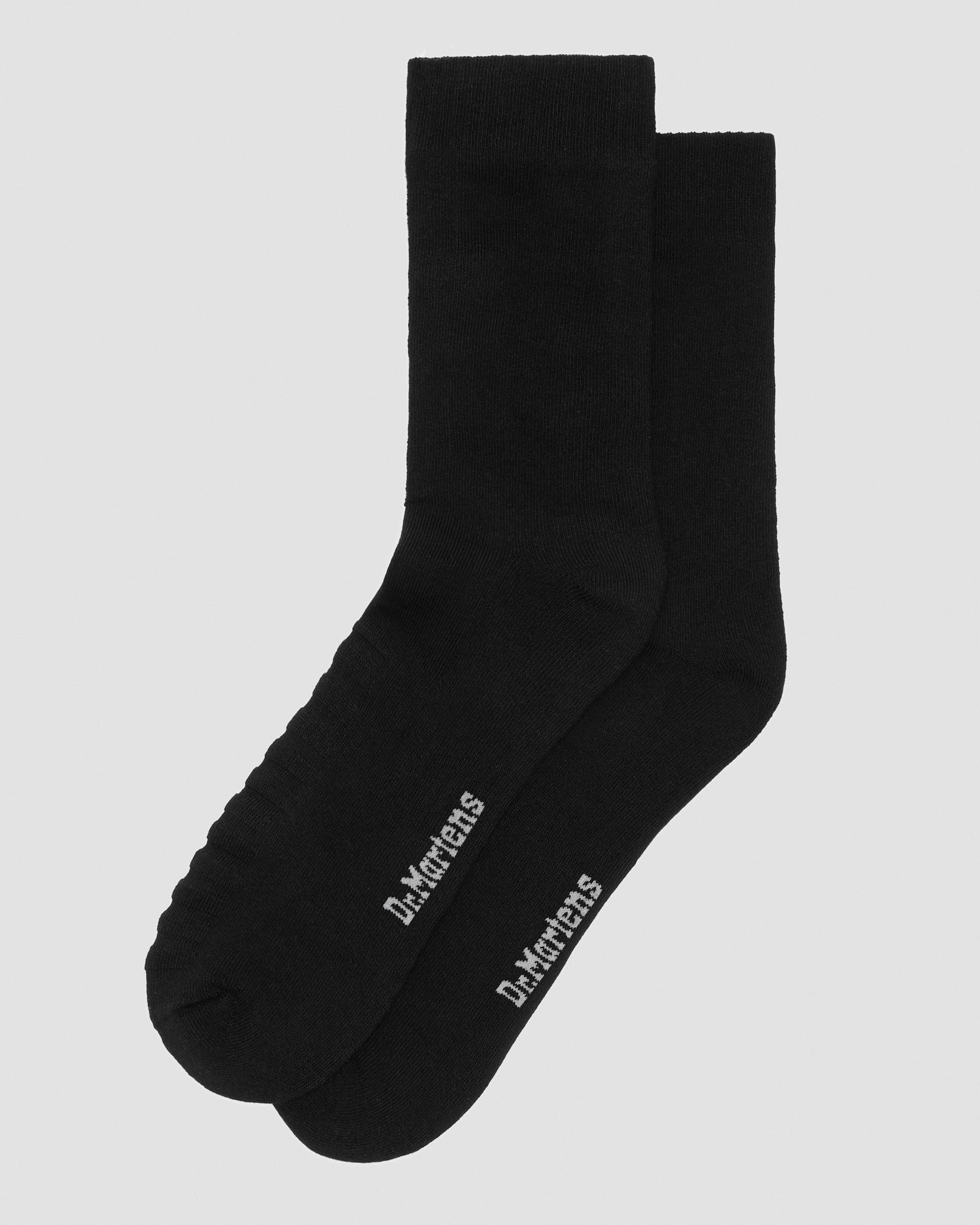 Double Doc Cotton Blend Socks in Black+Yellow
