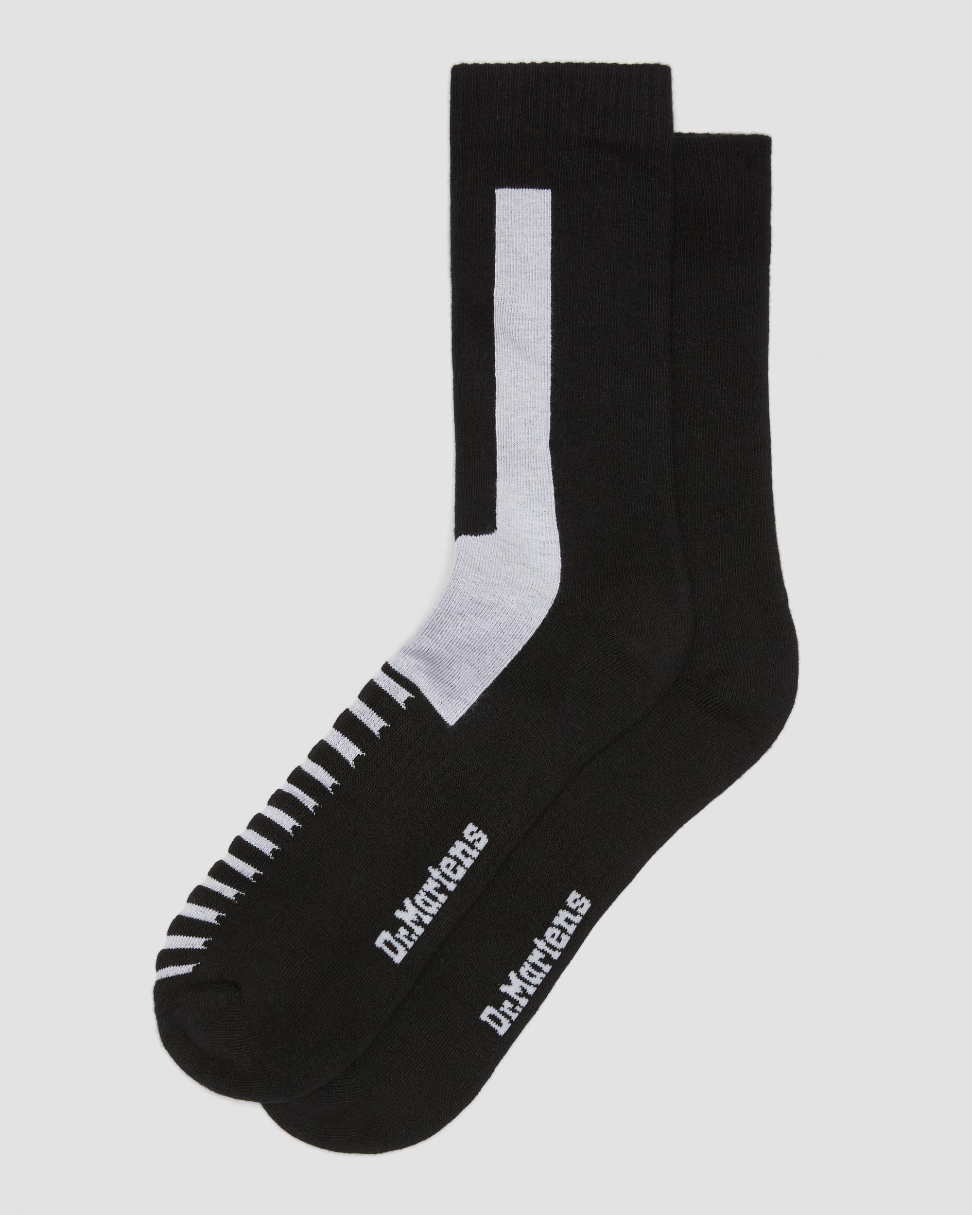 Double Doc Organic Cotton Blend Socks in Black & White