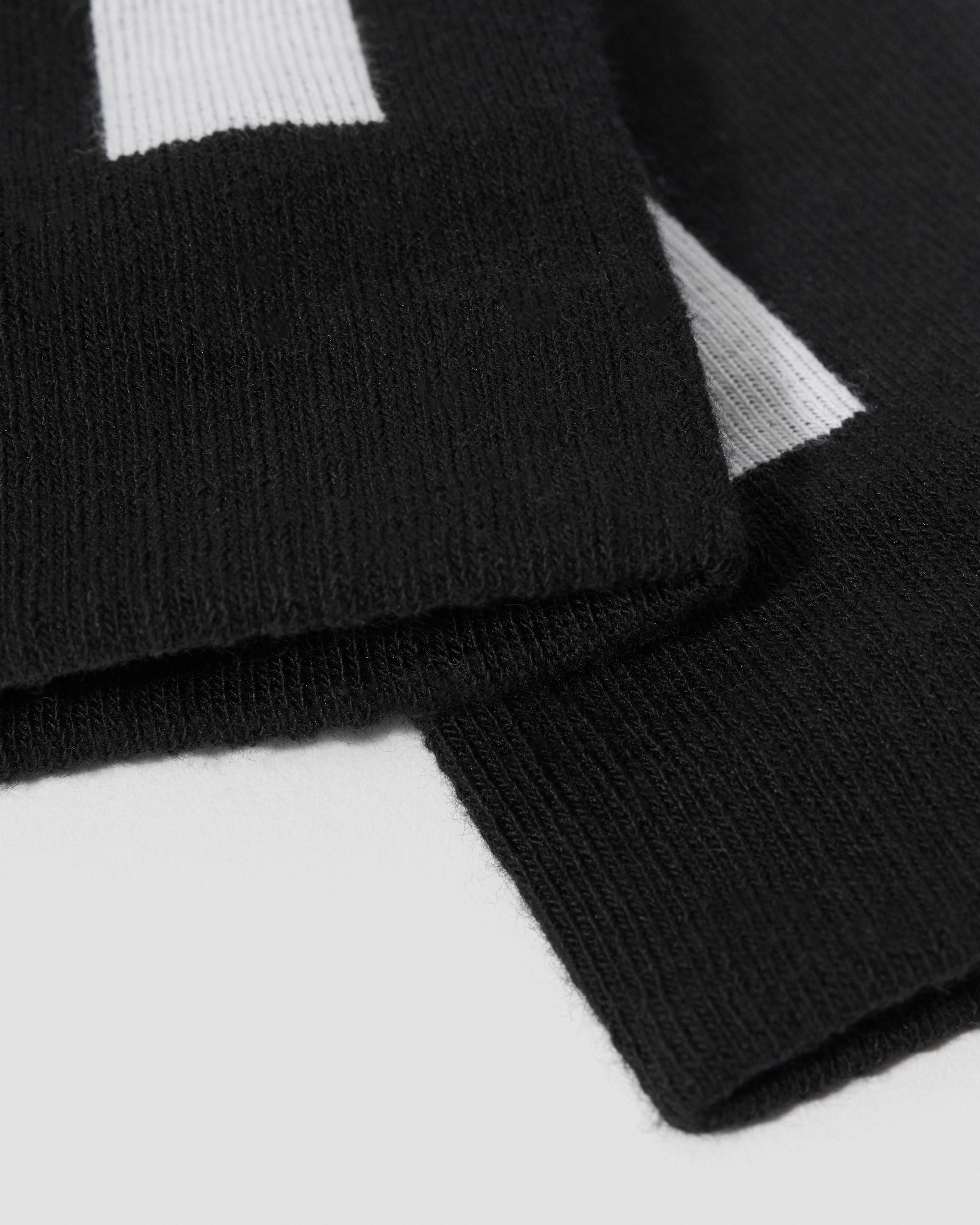 Double Doc Cotton Blend Socks in Black+White
