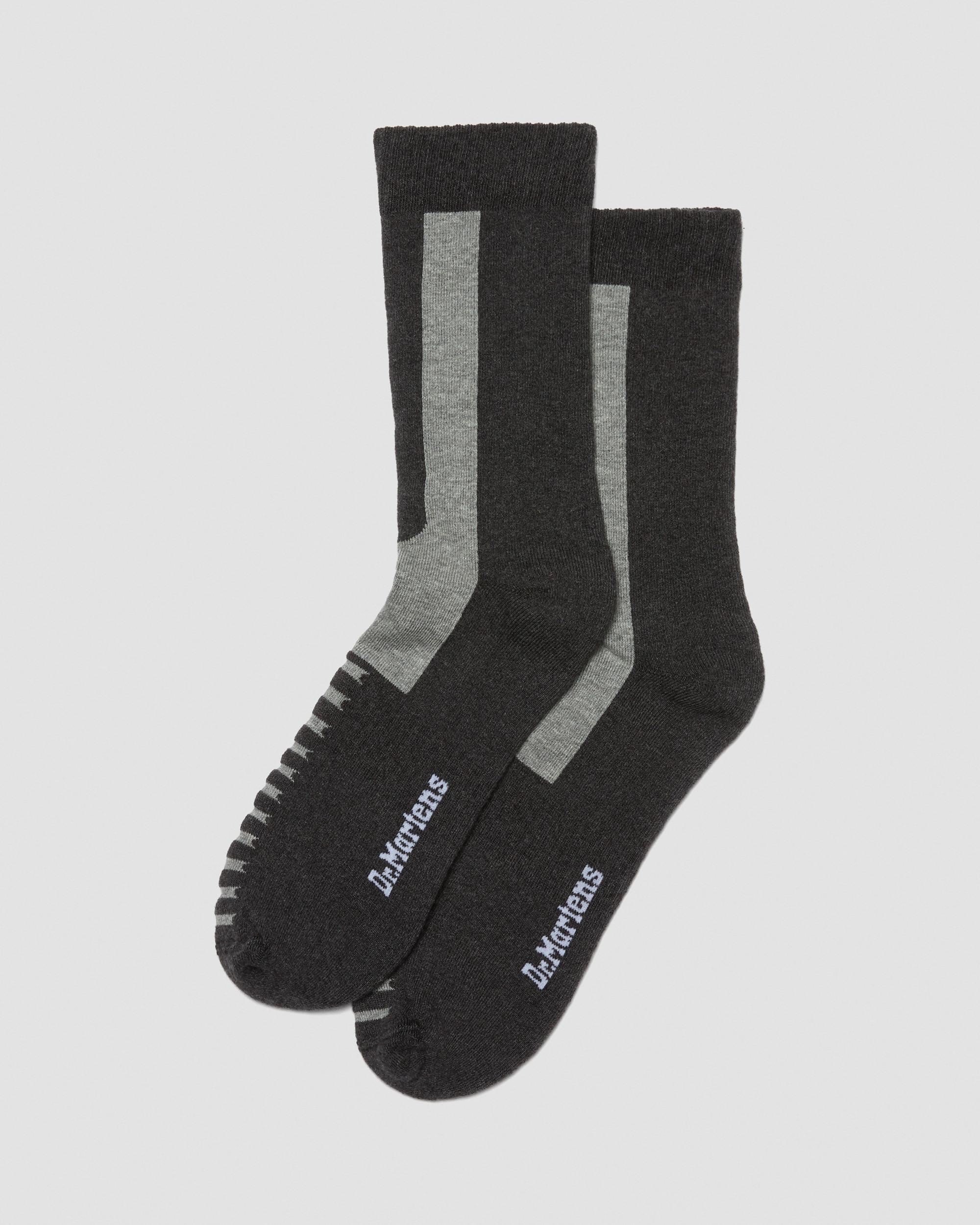 Double Doc Cotton Blend Socks in Charcoal