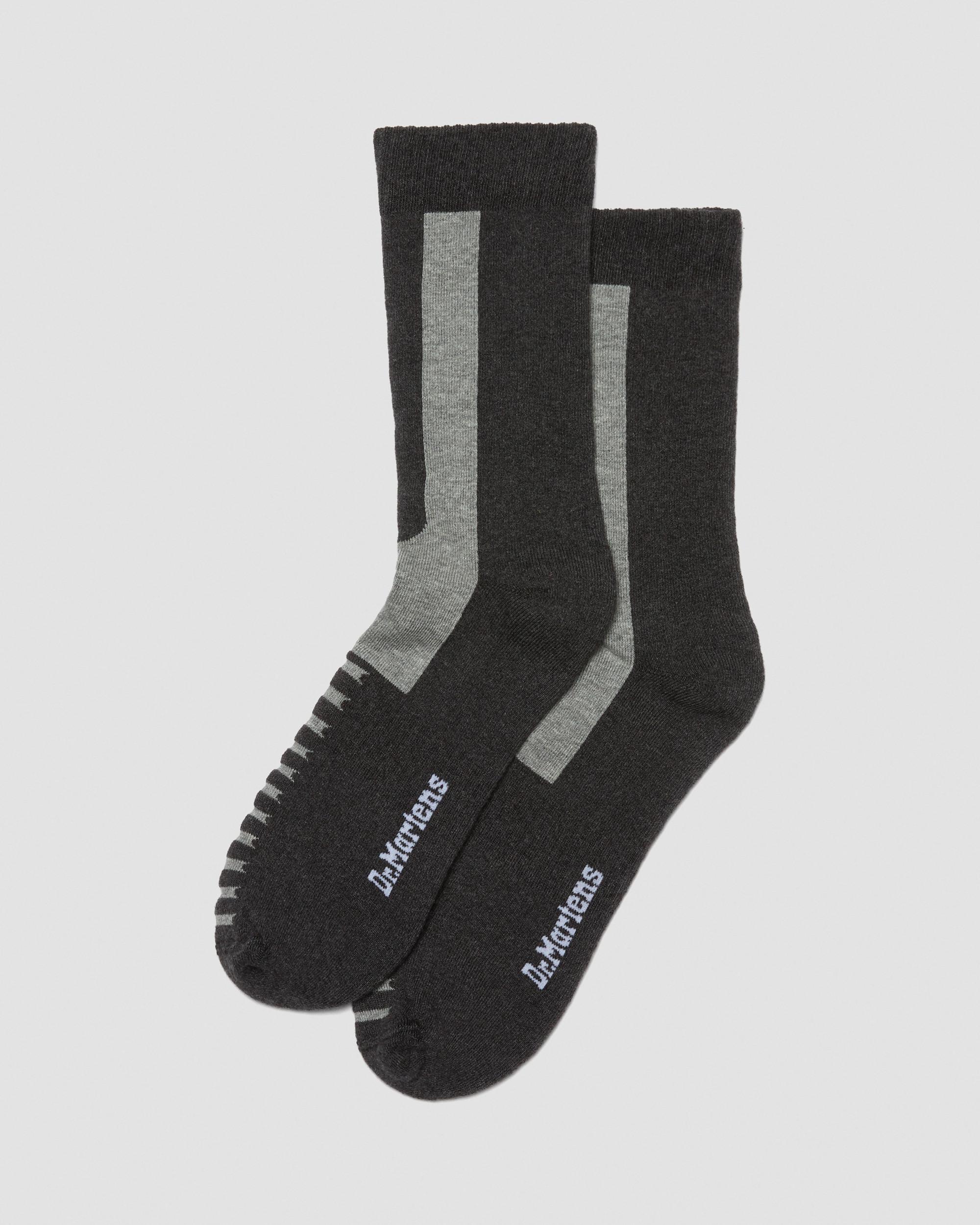 Double Doc Cotton Blend Socks in Charcoal | Dr. Martens