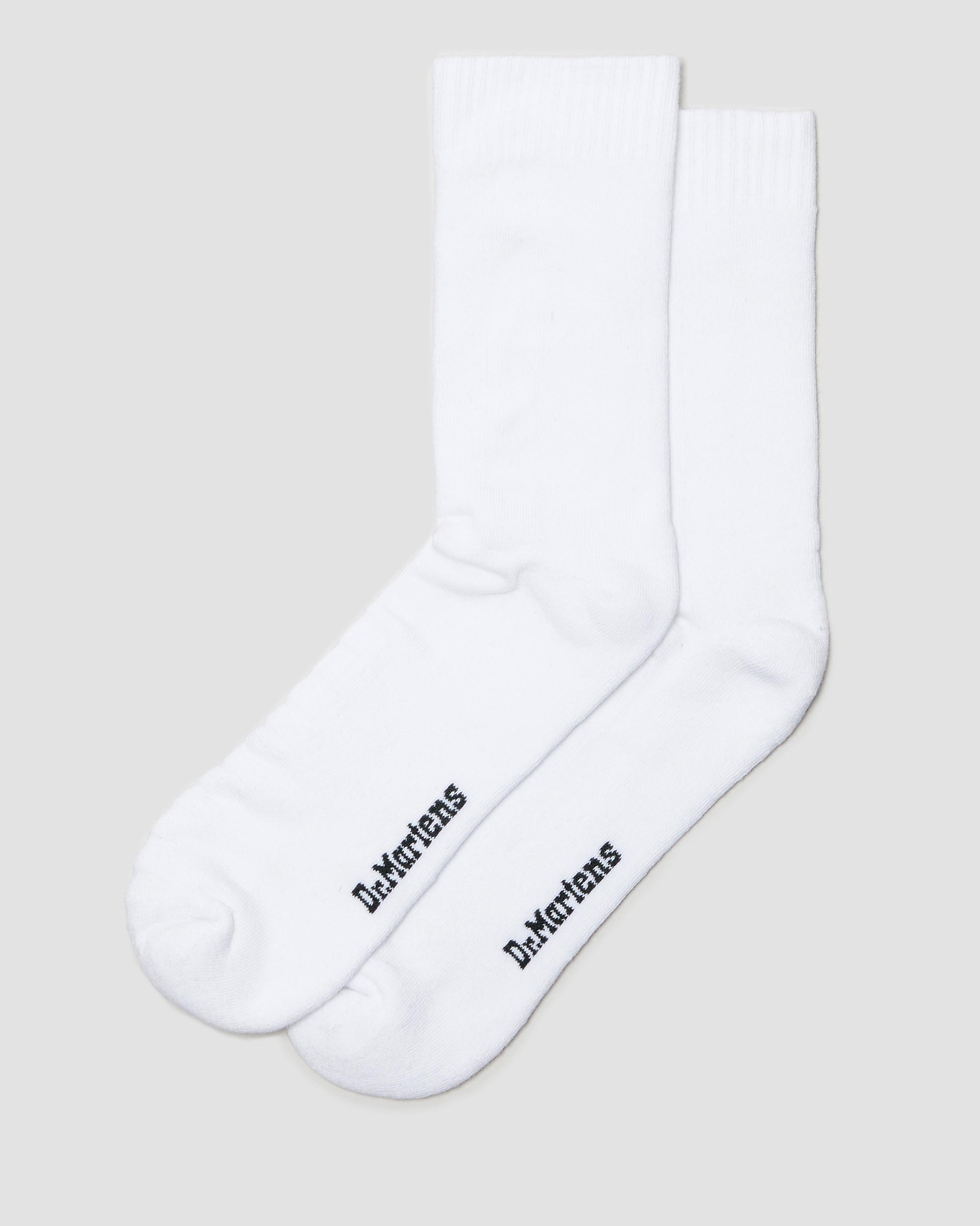 Double Doc Organic Cotton Blend Socks in White