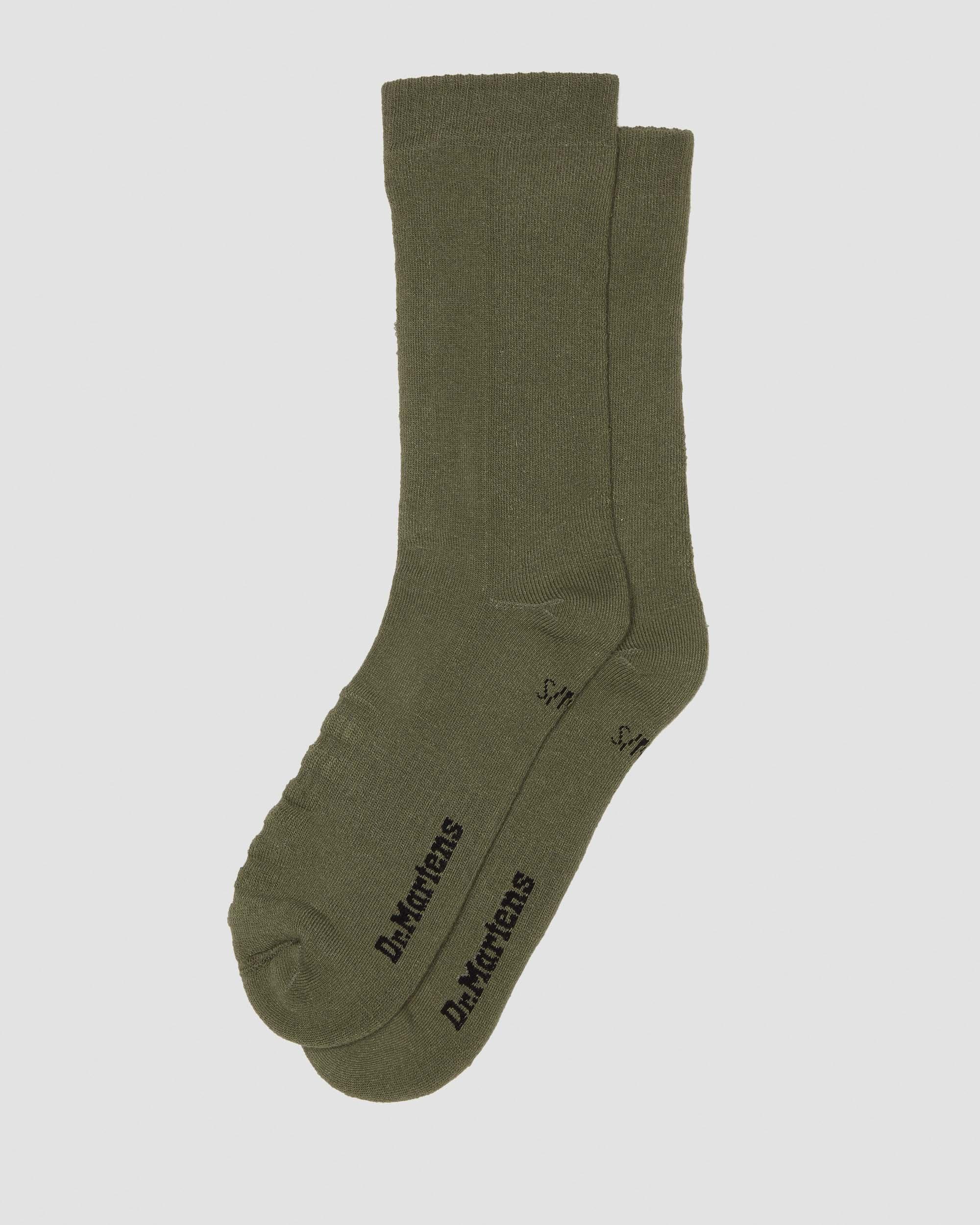Double Doc Cotton Blend Socks in Muted Olive | Dr. Martens