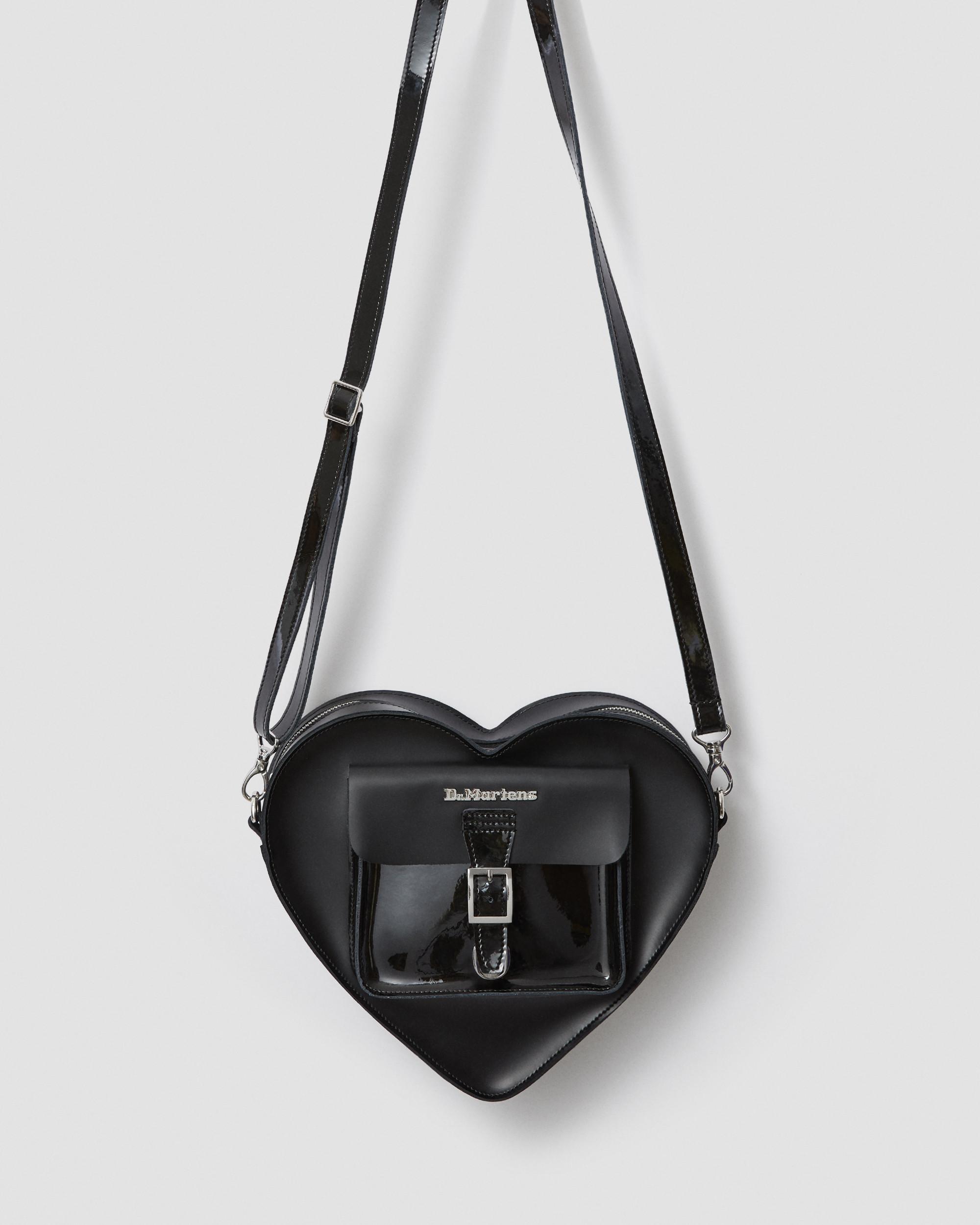 Leather Heart Shaped Bag in Black