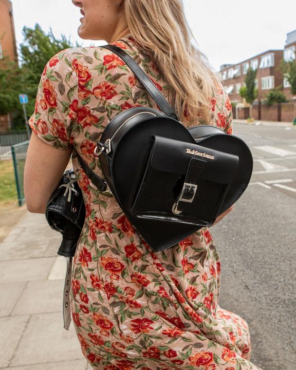 Kiev Leather Hardware Heart Shaped Bag in Black | Dr. Martens Kiev Leather Hardware Heart Shaped Bag in Black | Dr. Martens