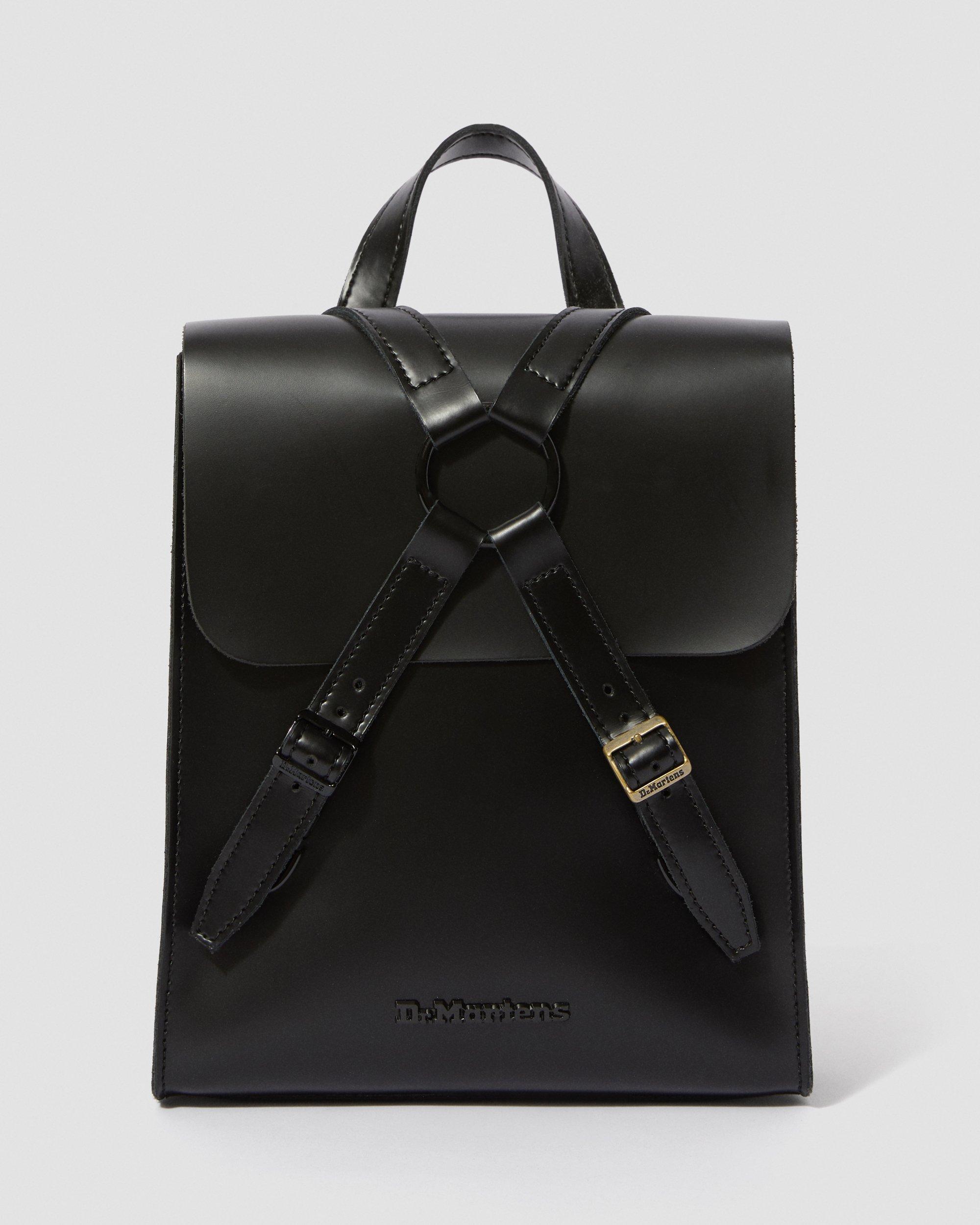 Mini Leather Buckle Backpack in BLACK+BLACK | Dr. Martens™