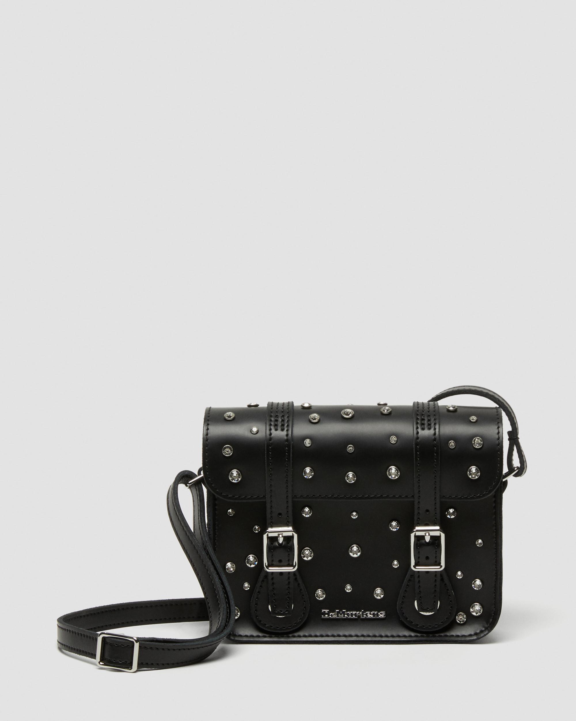 Dr. Martens スワロフスキー スタッズ ショルダーバッグ 7” SATCHEL ​EMBELLISHED WITH CRYSTALS FROM SWAROVSKI in BLACK | Dr