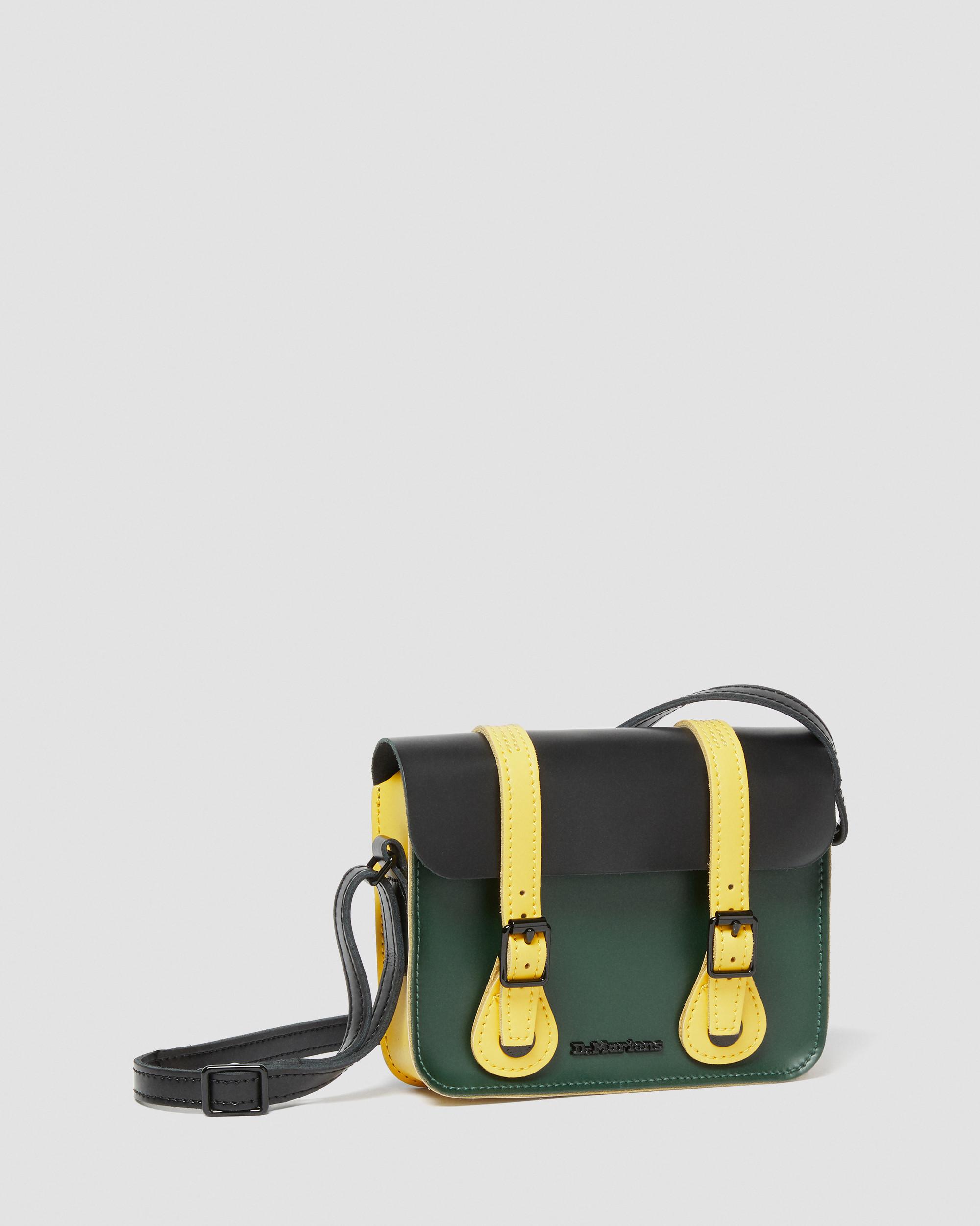 7 inch Leather Crossbody Bag in BLACK+YELLOW+GREEN+BLACK | Dr