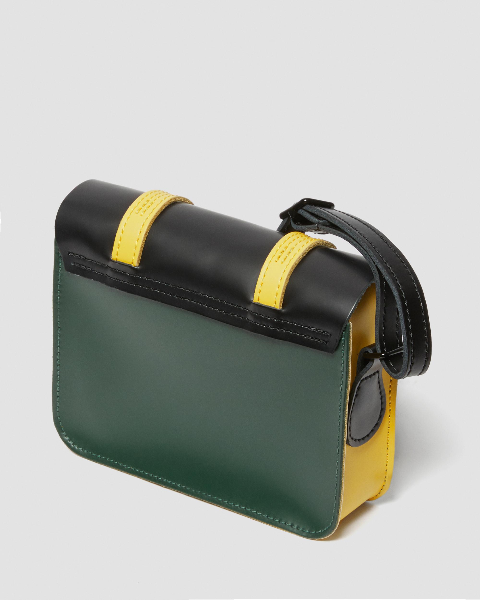7 inch Leather Crossbody Bag in BLACK+YELLOW+GREEN+BLACK | Dr