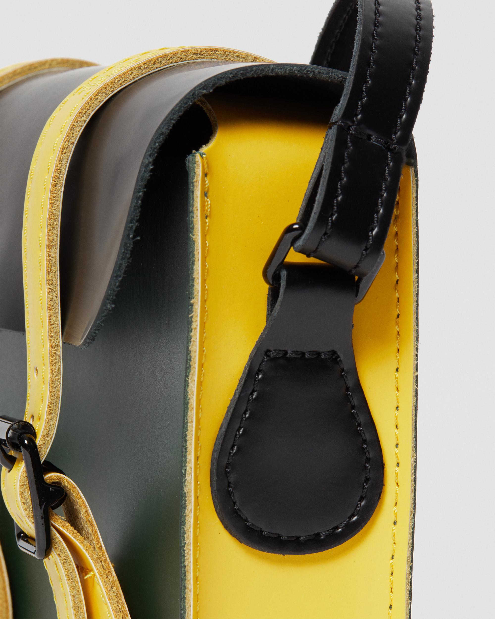 7 inch Leather Crossbody Bag in BLACK+YELLOW+GREEN+BLACK | Dr