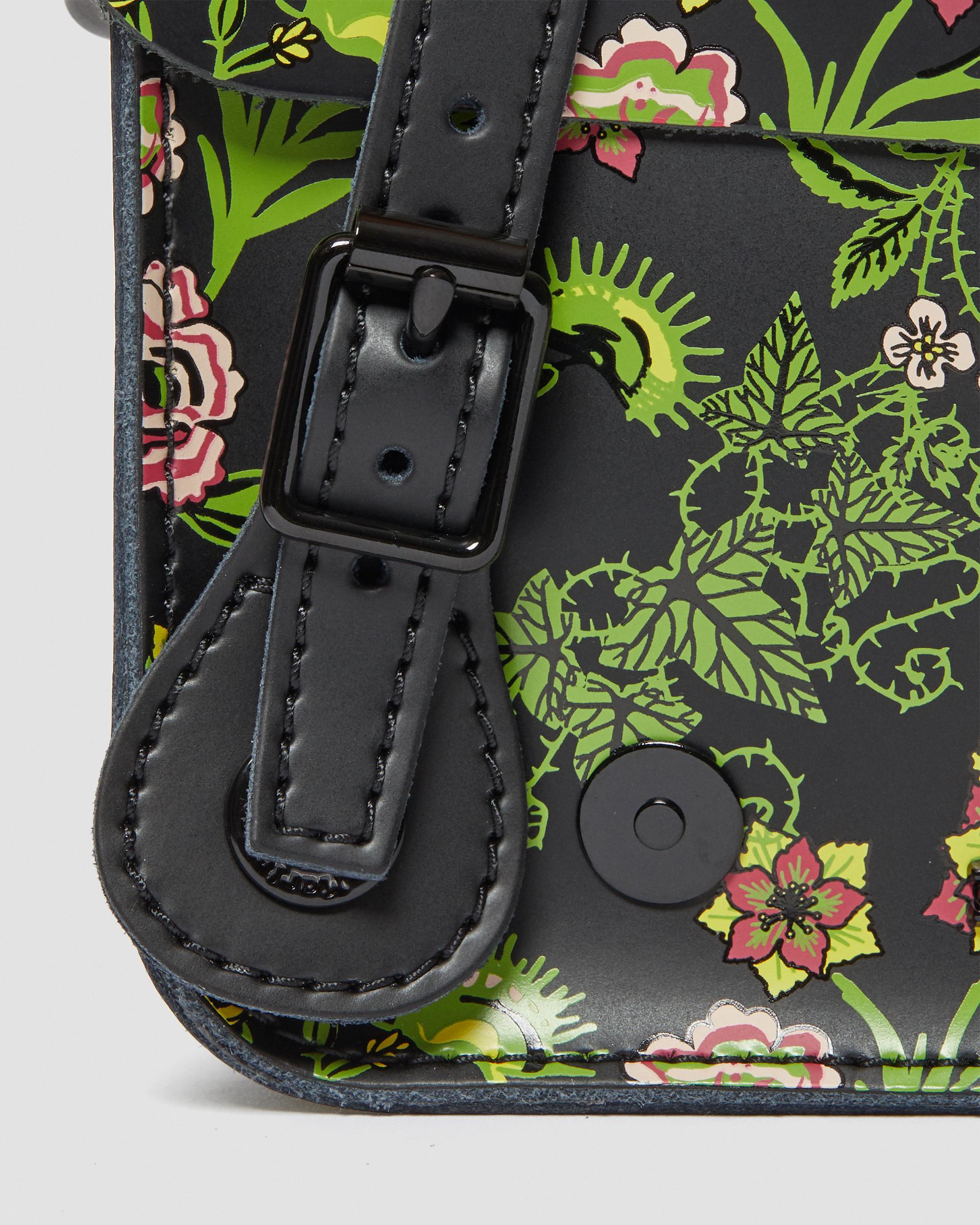 7 inch Floral Leather Crossbody Bag