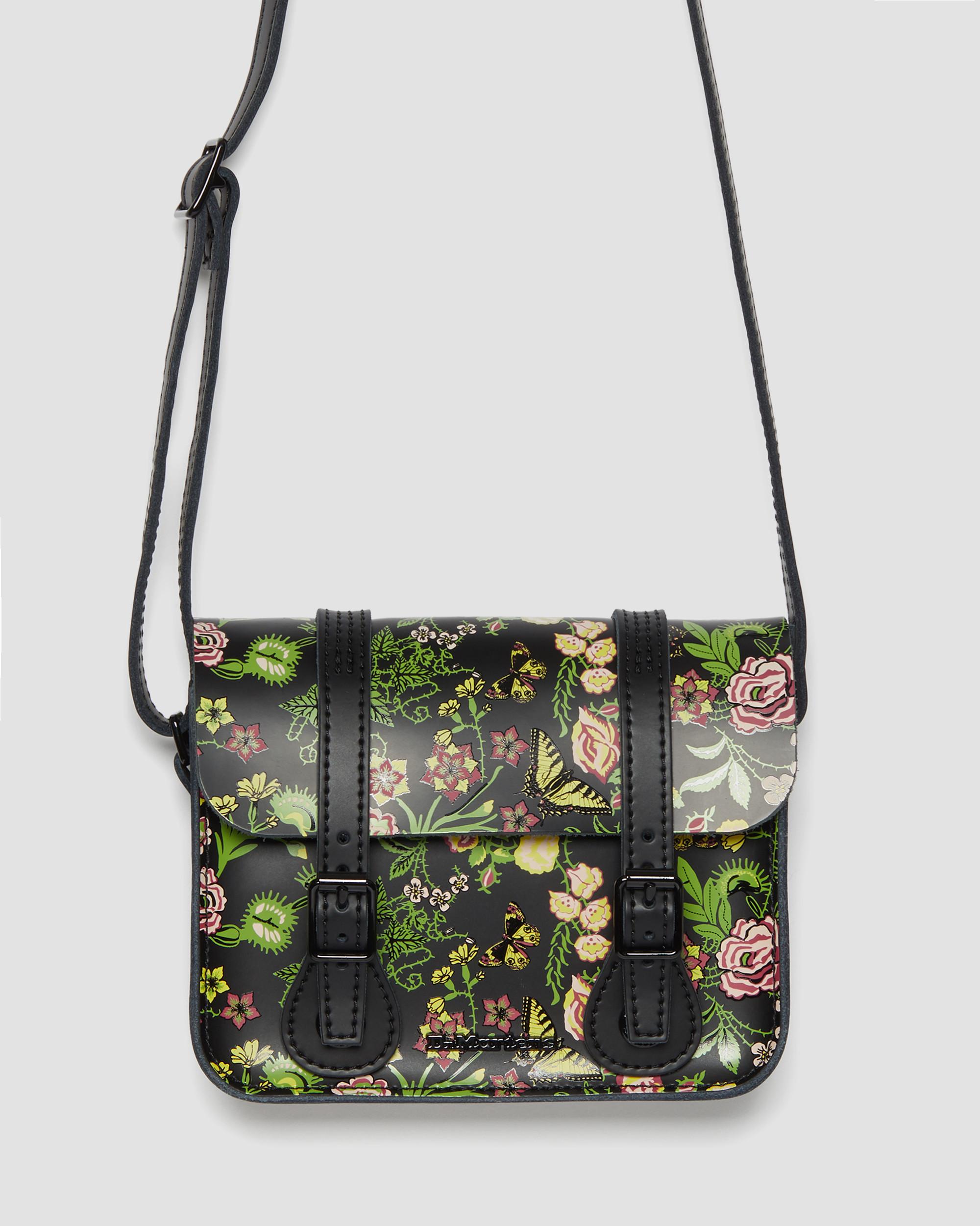 7 inch Floral Leather Crossbody Bag