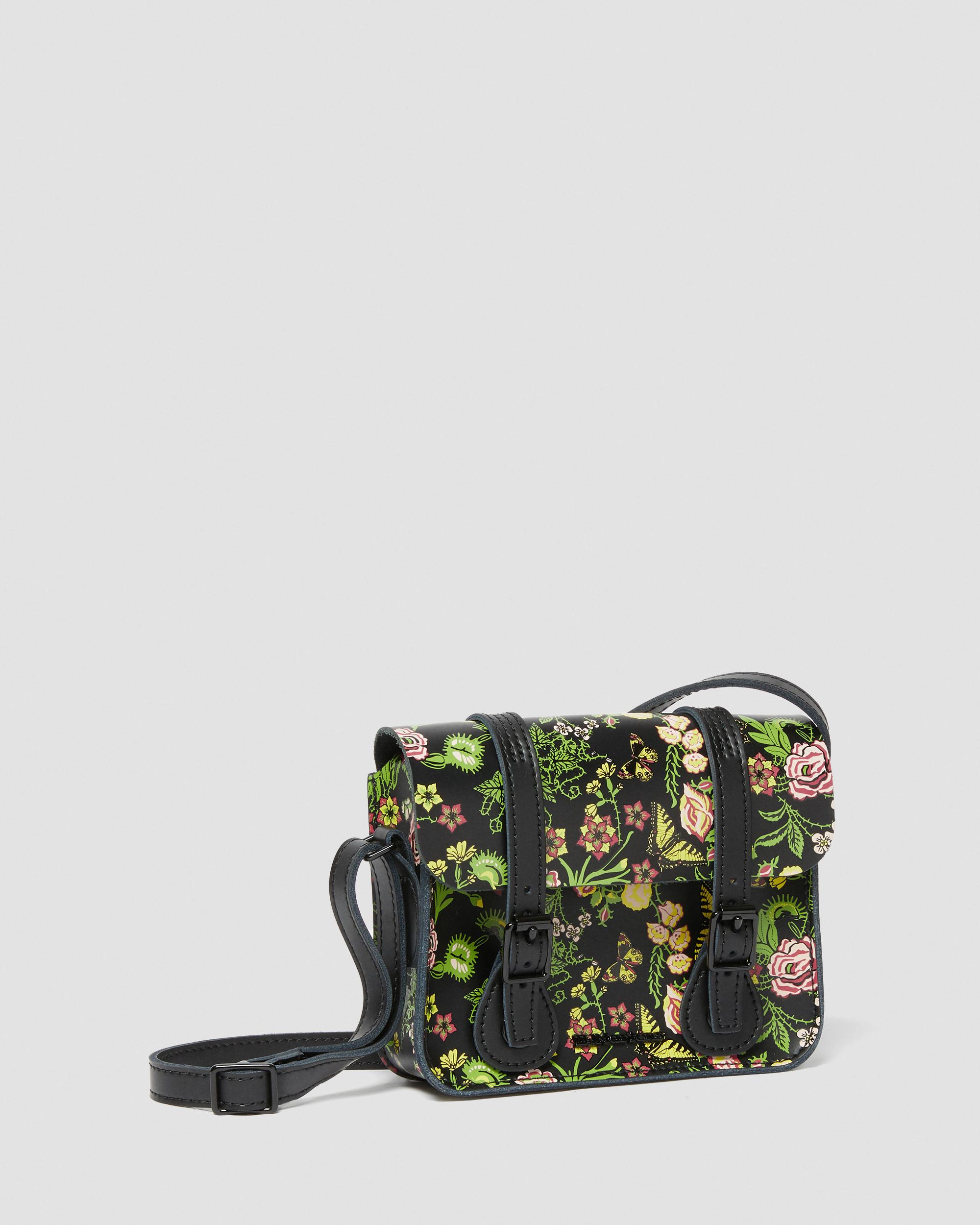 7 inch Floral Leather Crossbody Bag