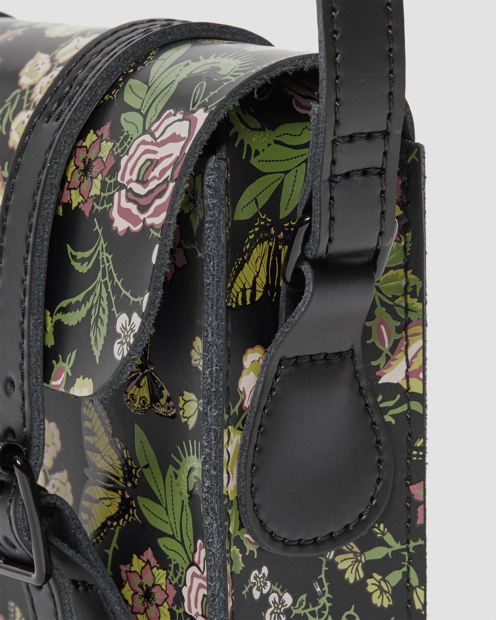 7 inch Floral Leather Crossbody Bag