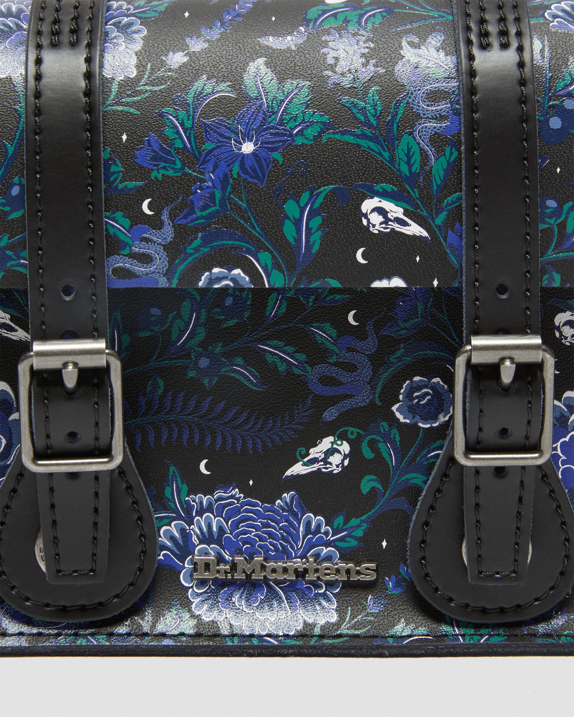 7 Inch Floral Leather Crossbody Bag in BLACK | Dr. Martens™