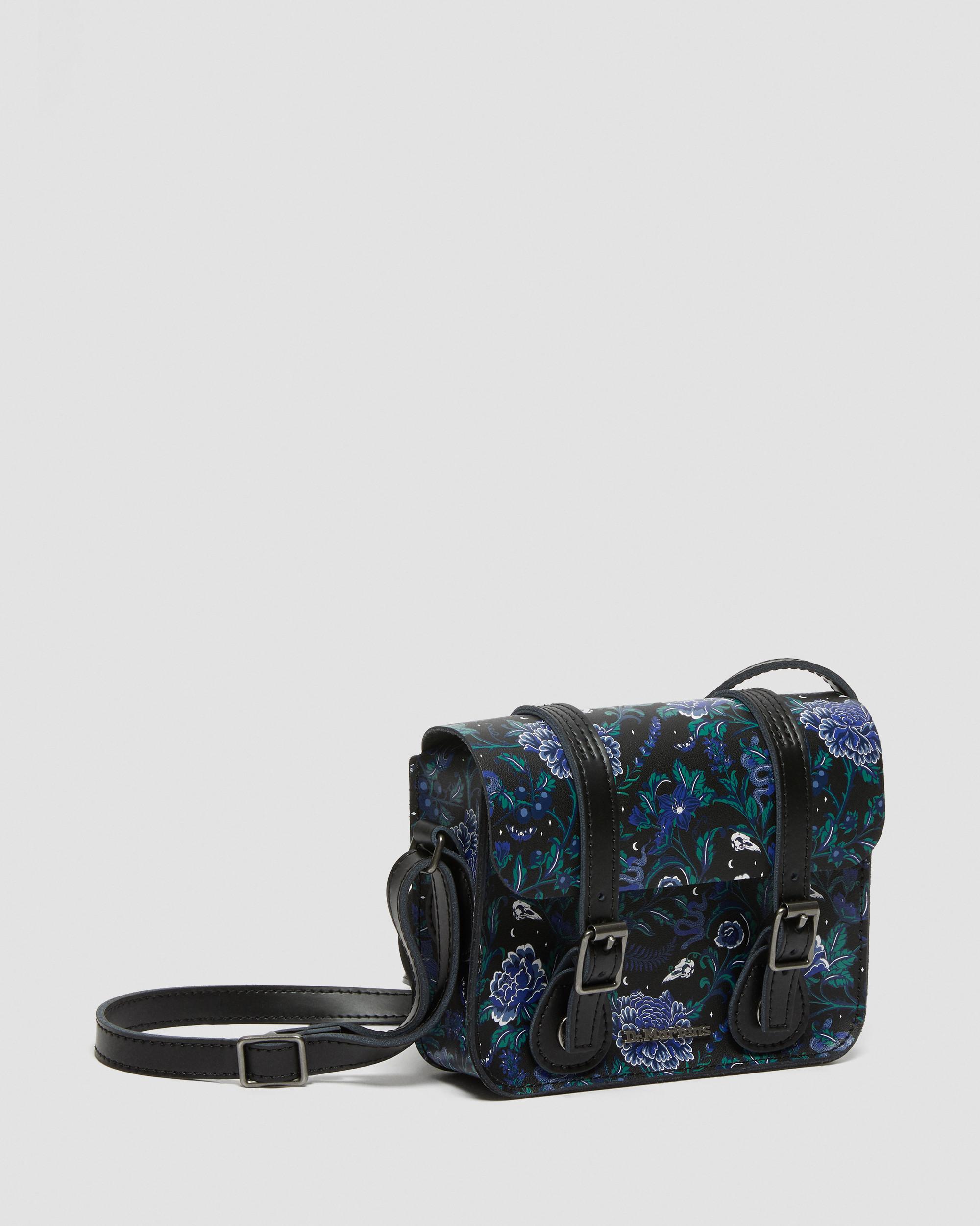 7 Inch Floral Leather Crossbody Bag in BLACK | Dr. Martens™