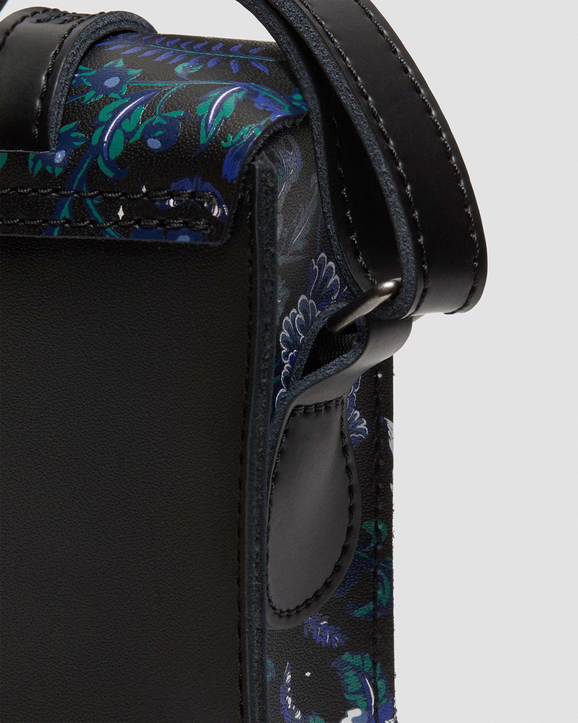 7 Inch Floral Leather Crossbody Bag in BLACK | Dr. Martens™