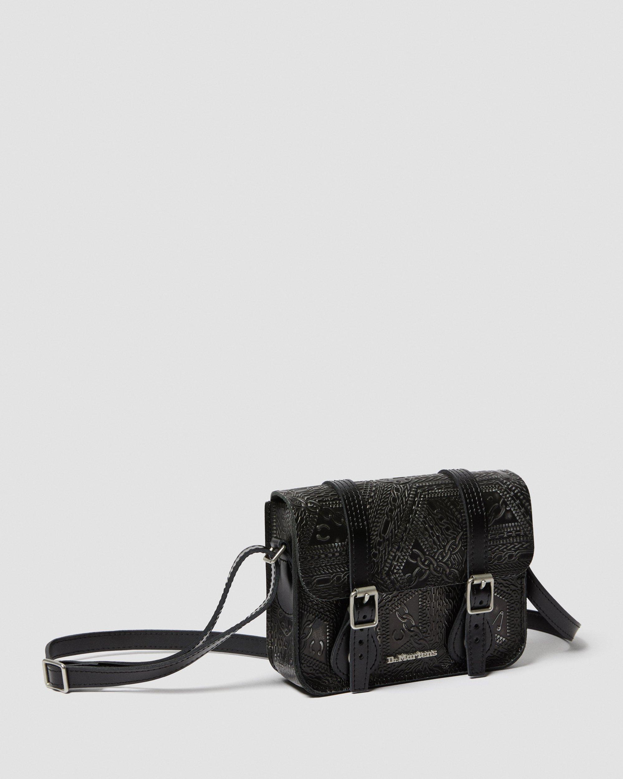 Arcadia Emboss Leather Crossbody Bag in SILVER | Dr. Martens™