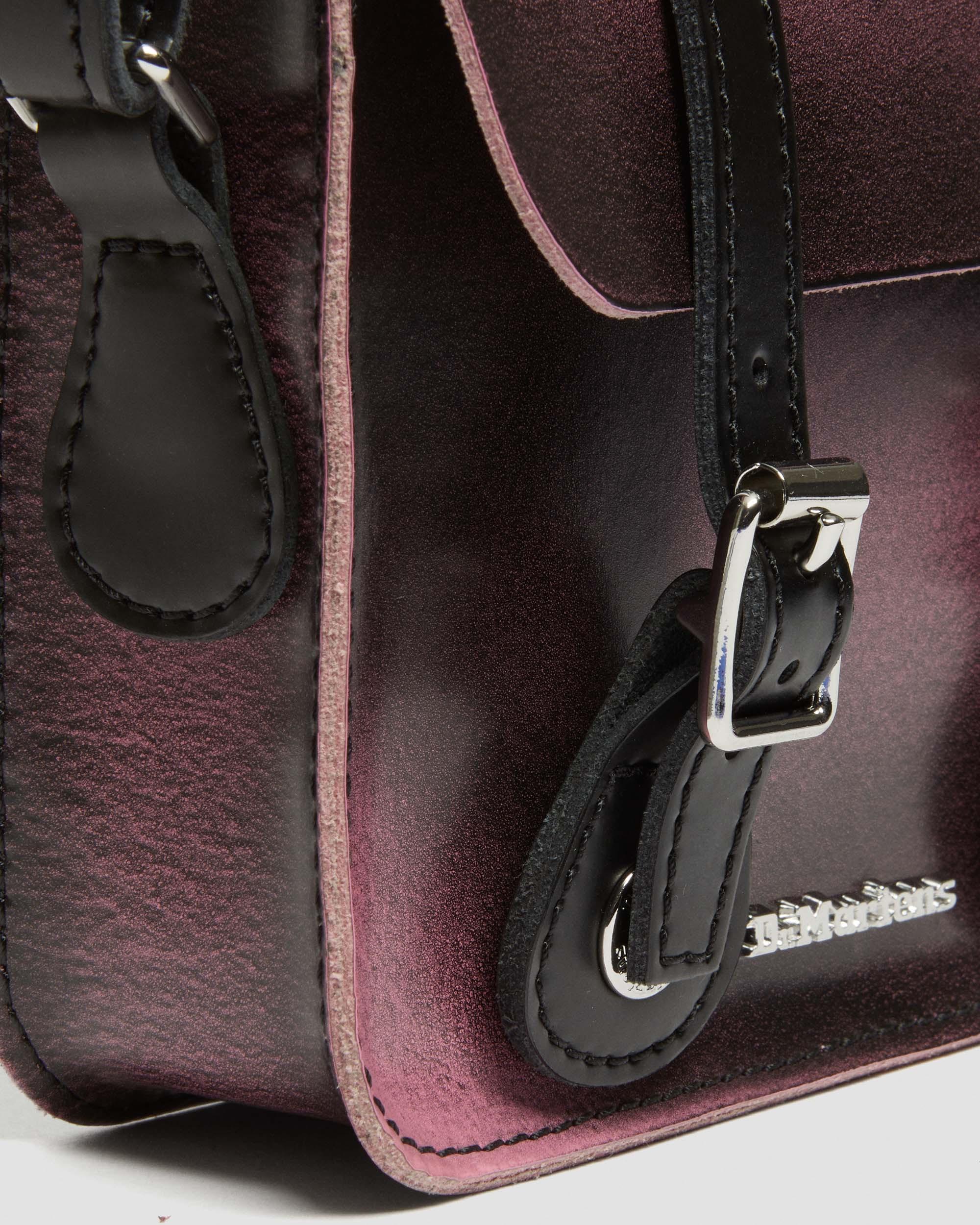 Skuldertaske i distressed læder - 18 cm