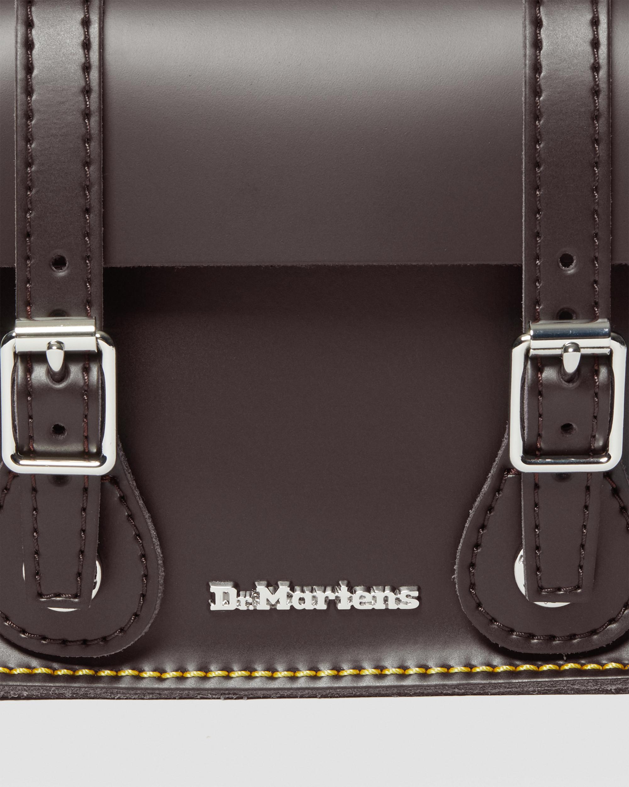 7 Inch Leather Crossbody Bag in Burgundy