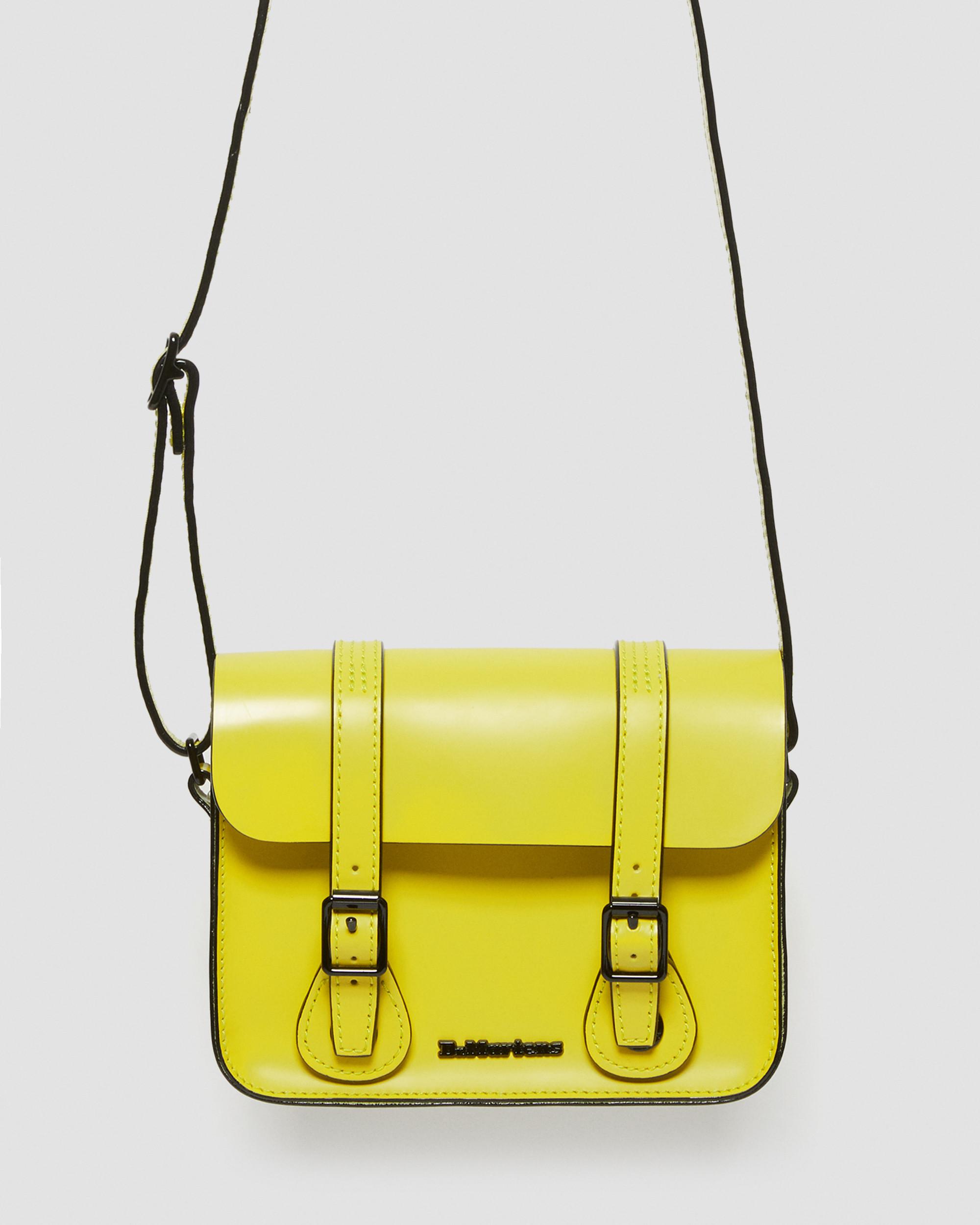 7 Inch Leather Crossbody Bag in Yellow