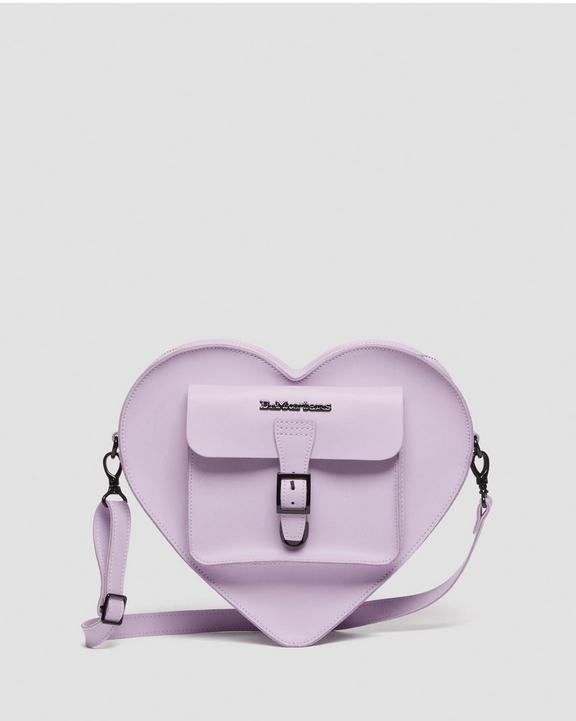 Hjerteformet taske i Smooth Kiev-læder i syrenfarveHjerteformet lædertaske Dr. Martens