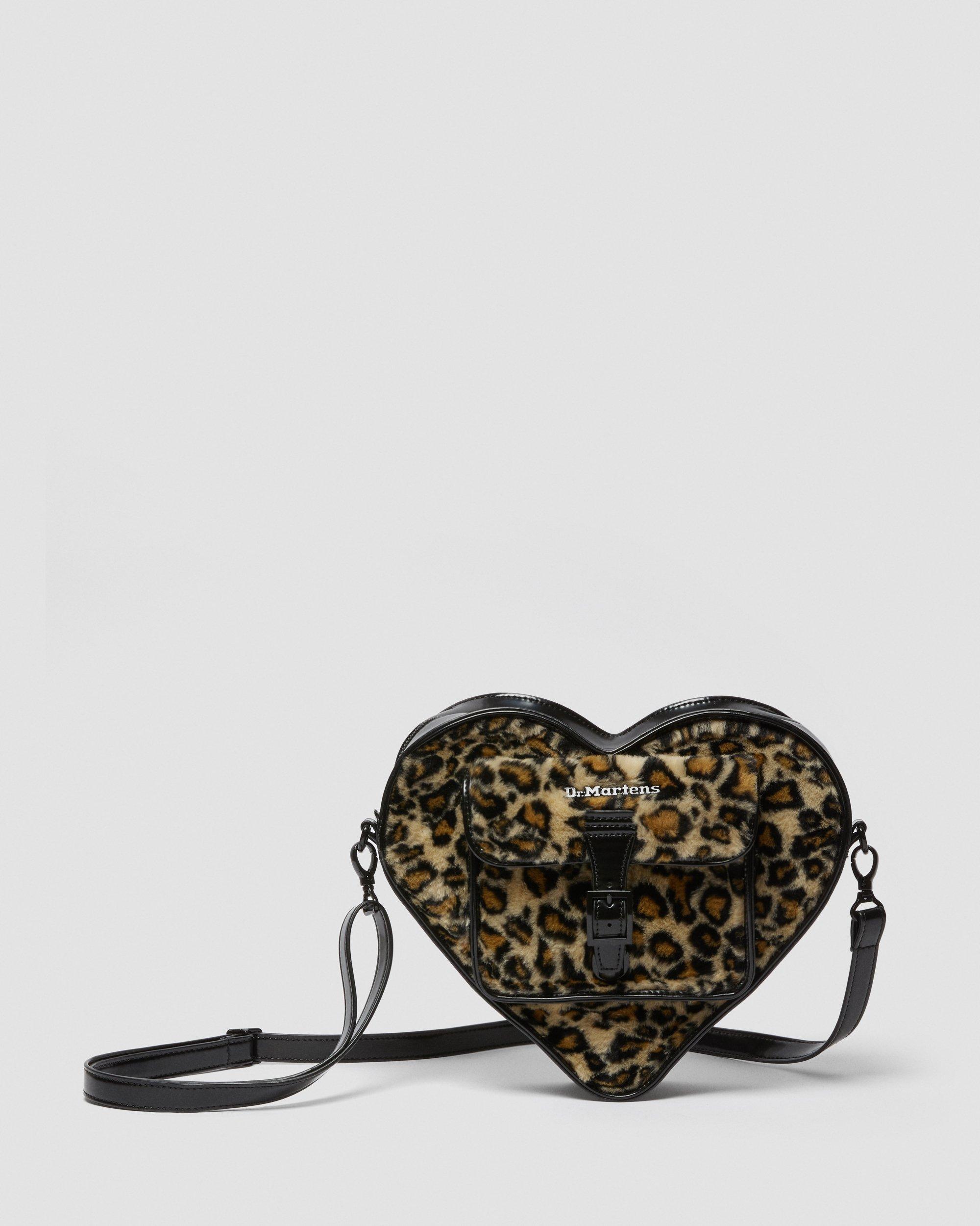Heart Faux Fur Bag in Black | Dr. Martens