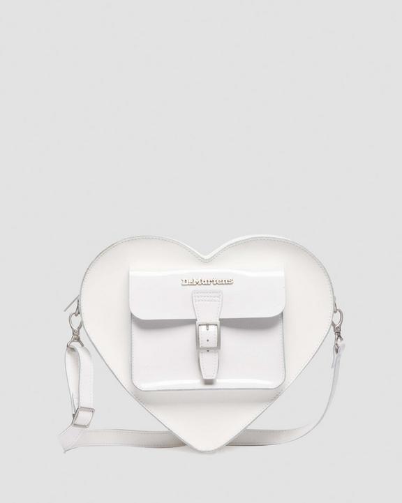 Kiev Leather Hardware Heart Shaped Bag in White | Dr. Martens Kiev Leather Hardware Heart Shaped Bag in White | Dr. Martens