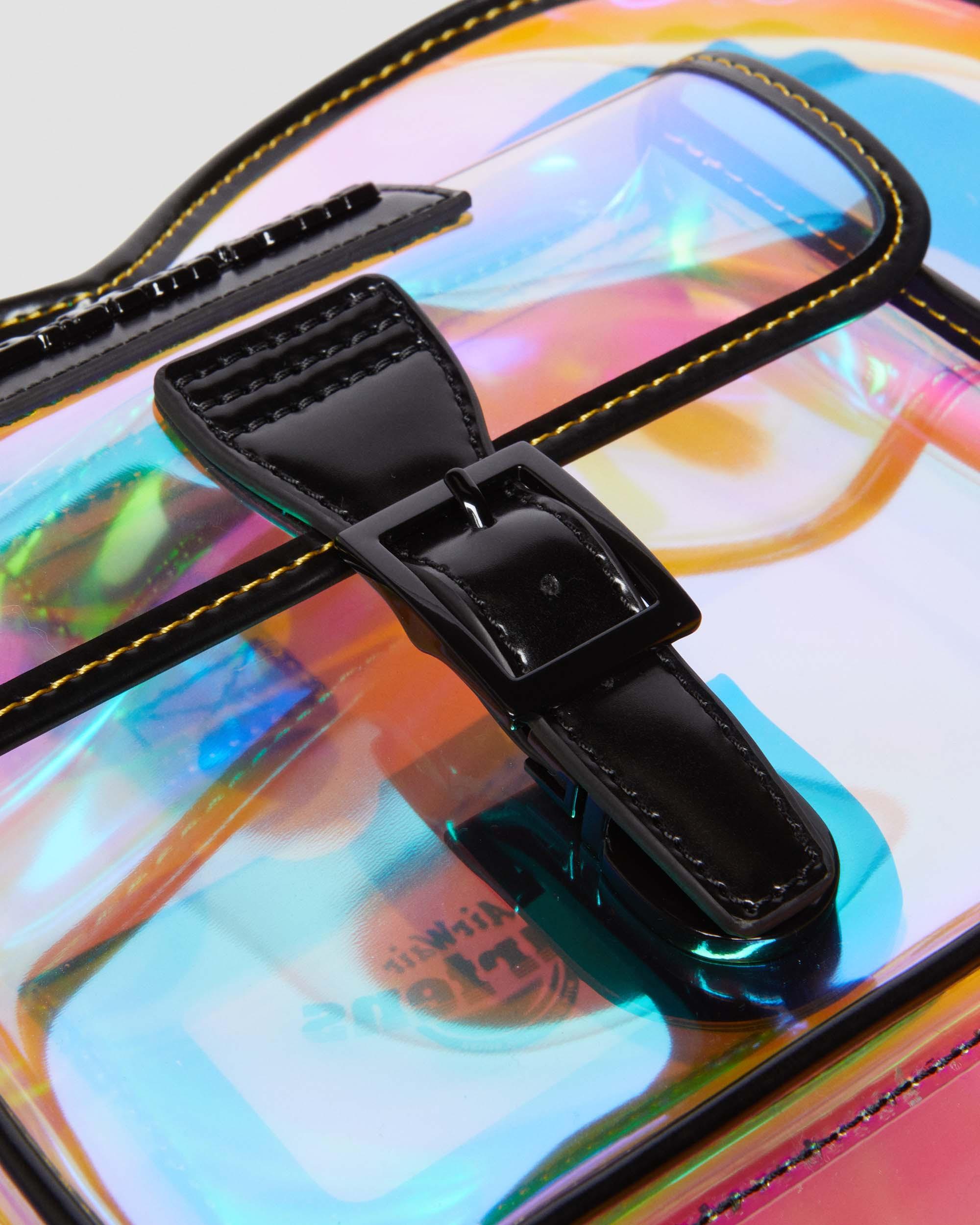 Heart Shaped Iridescent Transparent Backpack in MULTI+BLACK | Dr